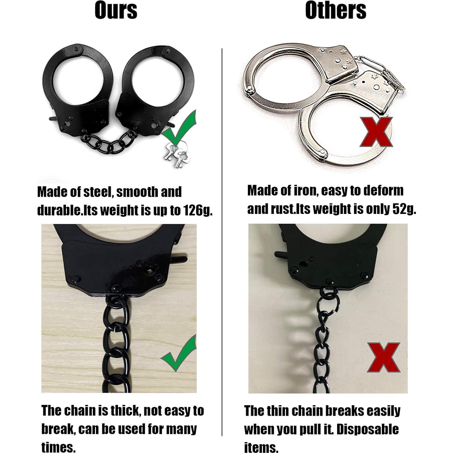 Esposas de Juguete Metalicas HOHAJIU para Niños Ajustables