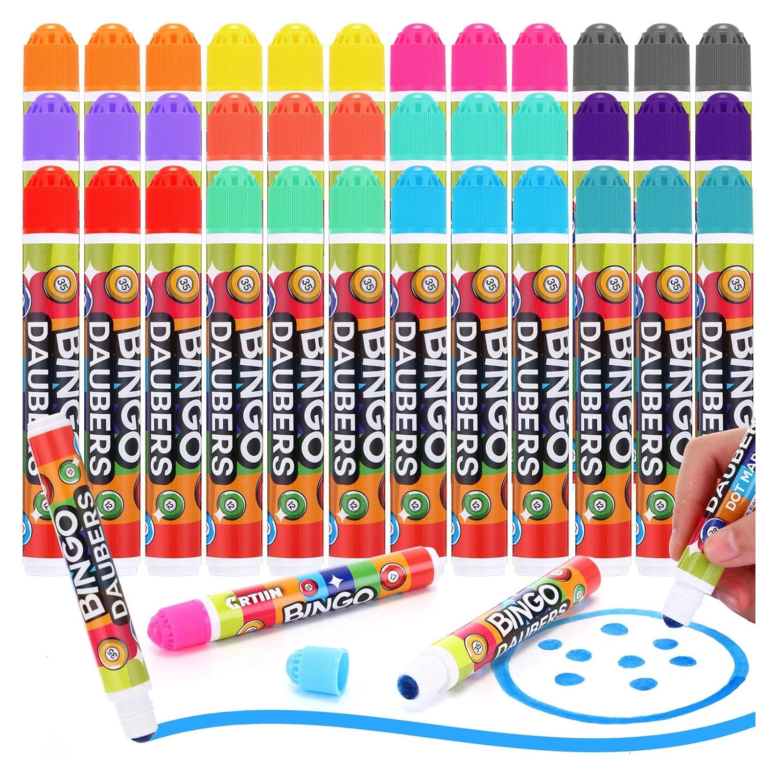Marcadores de Bingo Crtiin 36 Piezas 12 Colores 12ml