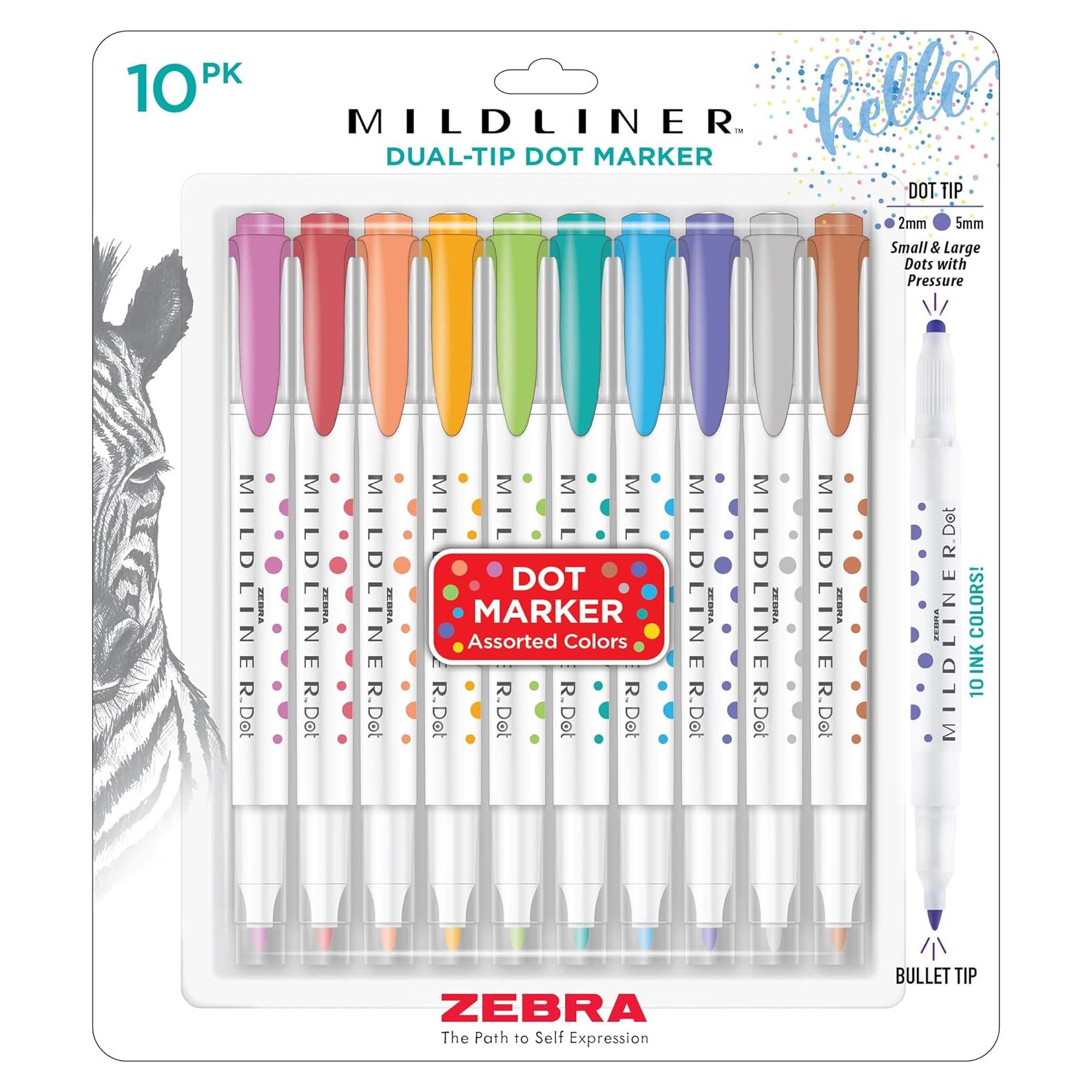 Marcador Doble Punta Zebra Pen Mildliner 10 Colores Tinta Agua