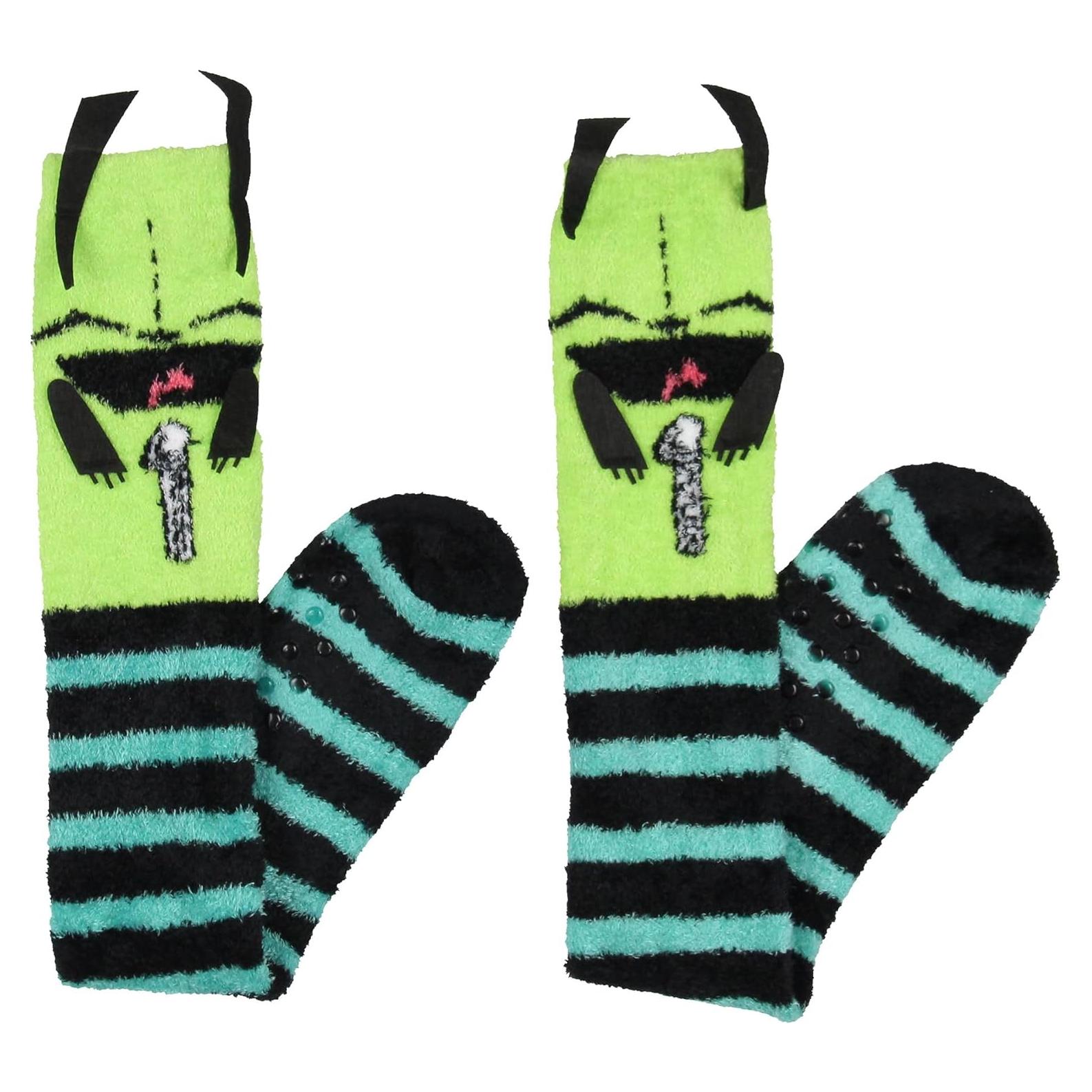 Calcetines Pantufla 3D Invader Zim Gir Bioworld Mujeres