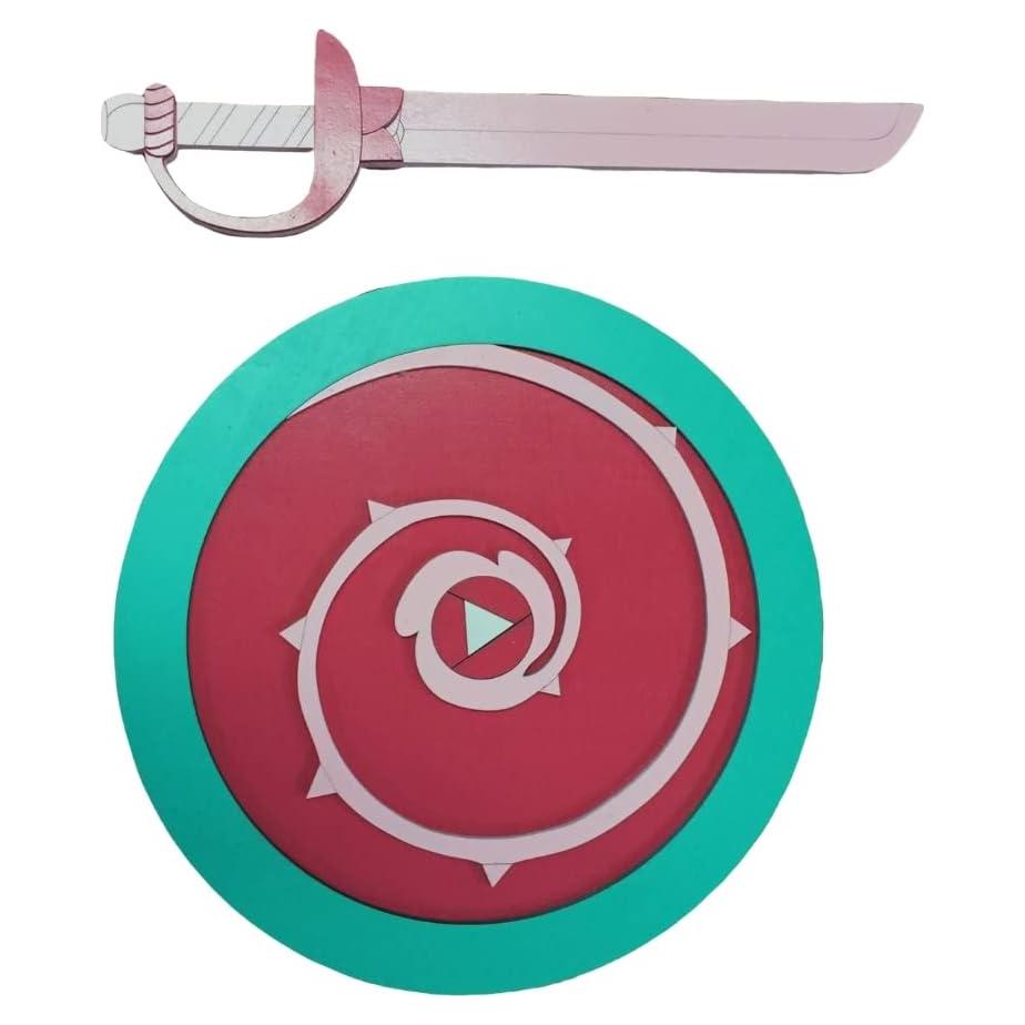 Conjunto de Escudo y Espada de Cuarzo Rosa AllTru2U 35.5cm
