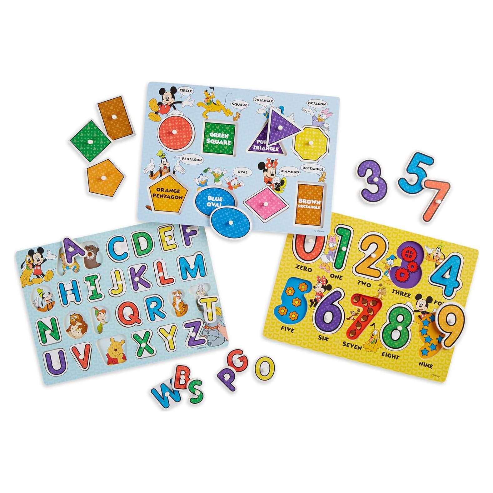 Rompecabezas de Madera Disney Melissa & Doug - Letras, Números y Formas
