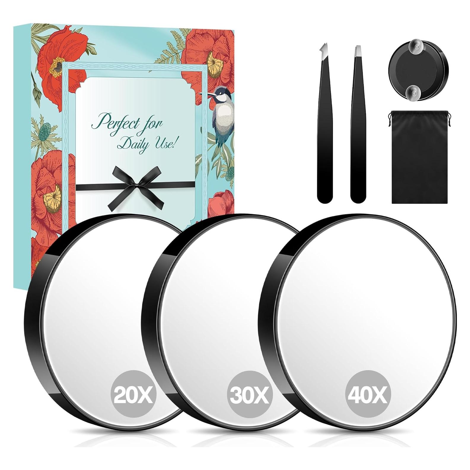 Conjunto de Espejos de Aumento MIYADIVA 20X 30X 40X Portátil