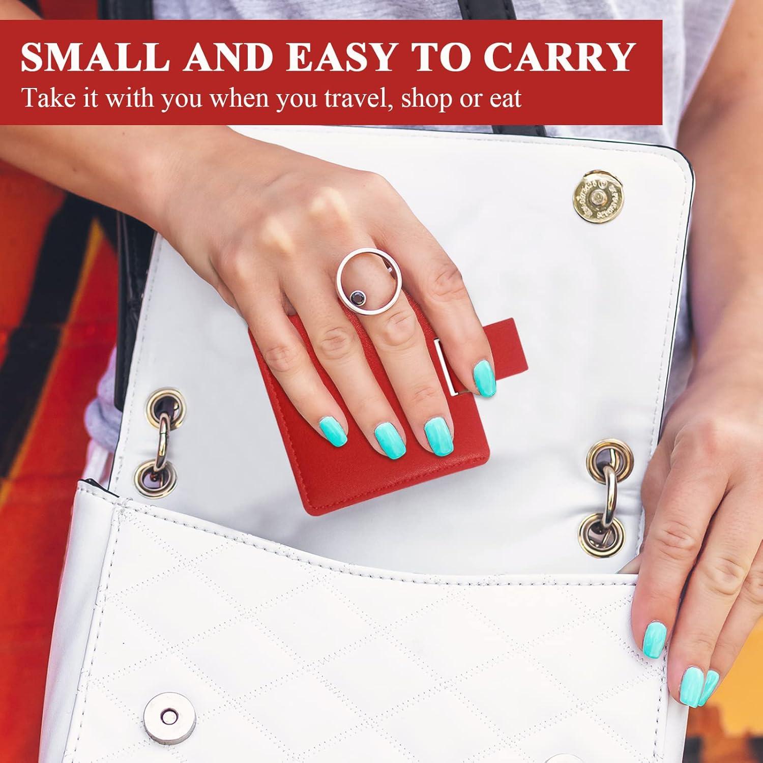 Espejo Compacto Irrompible Huakaile 2 Pcs Acero Inoxidable