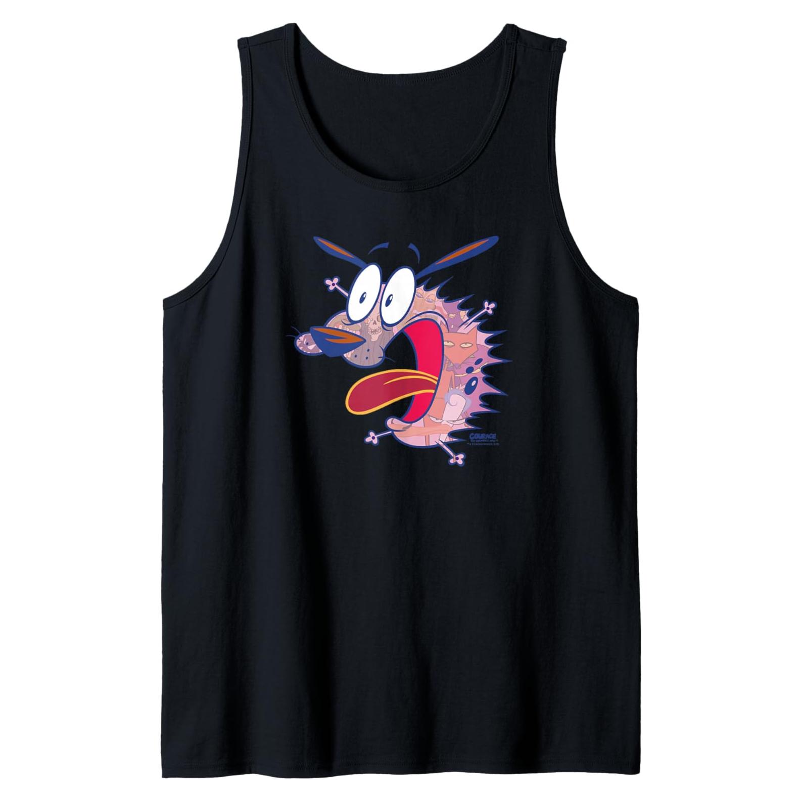 Camiseta Sin Mangas Courage el Perro Cobarde Malvado 100% Algodón