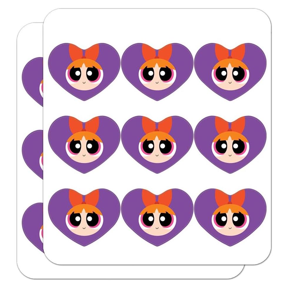 Set de Stickers Corazón Las Chicas Superpoderosas 18 Piezas
