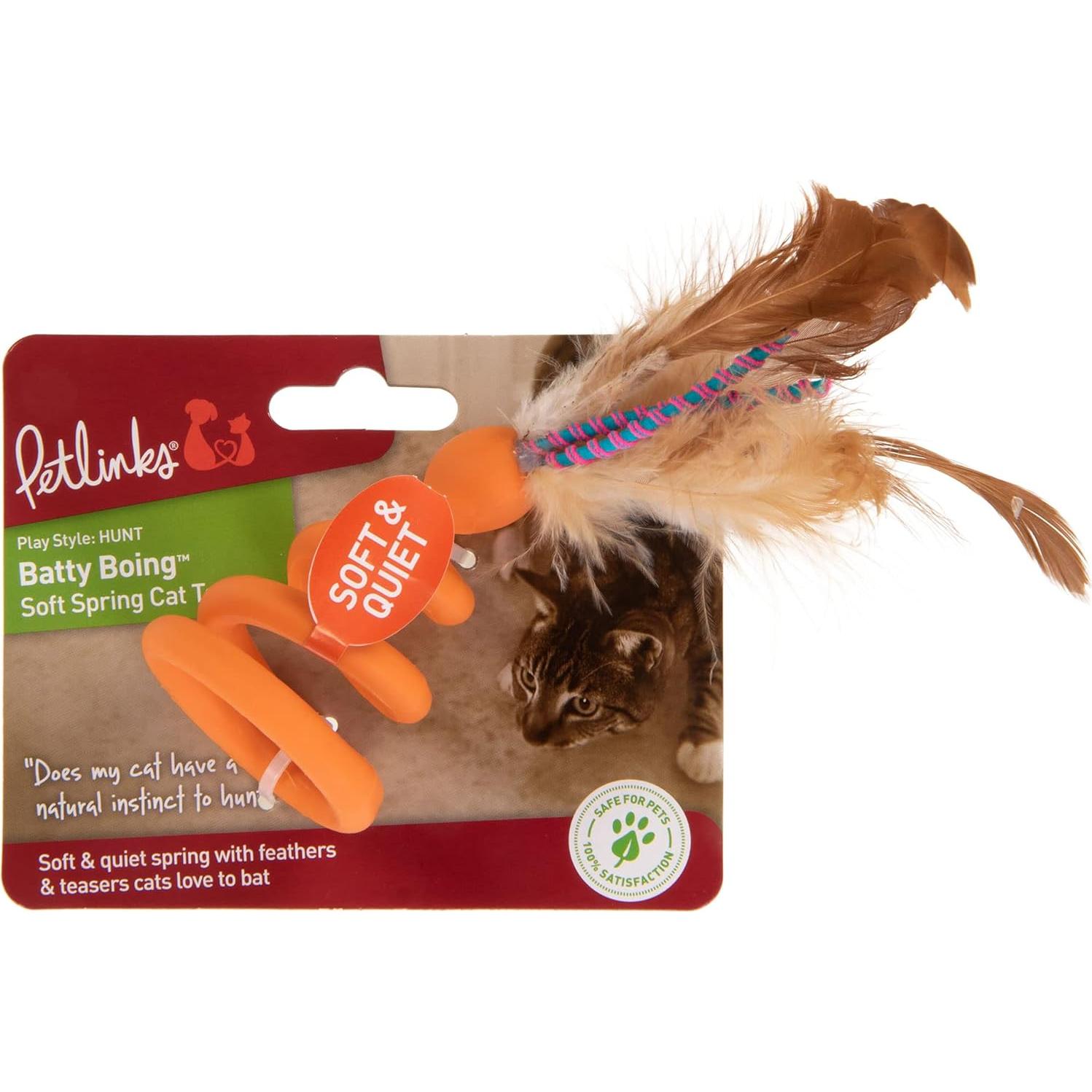 Juguete para Gato Petlinks Batty Boing Suave con Plumas