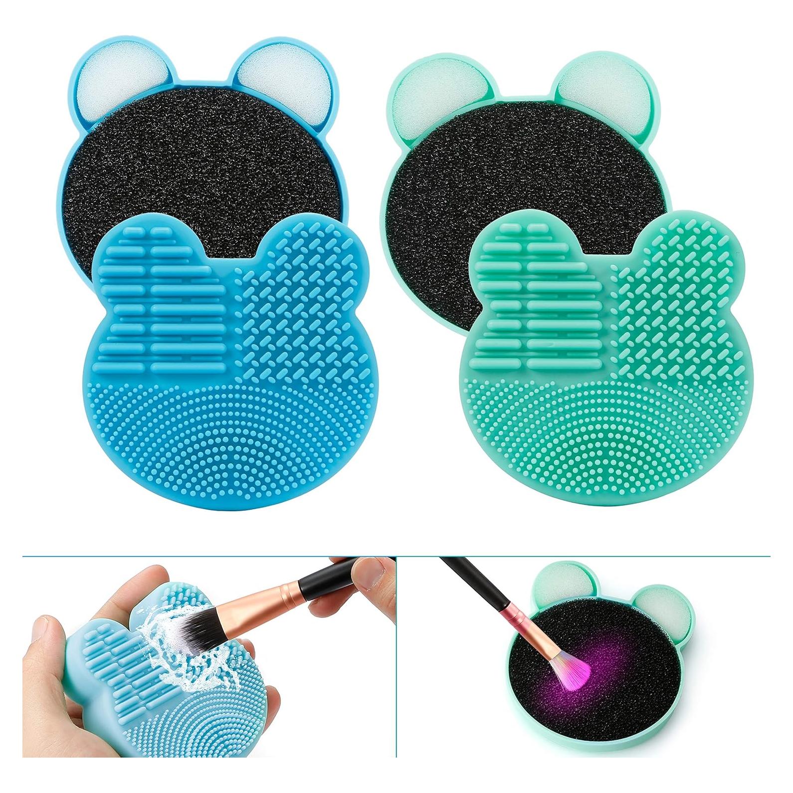 Almohadilla de Limpieza de Brochas TailaiMei 2 en 1 - Azul y Verde