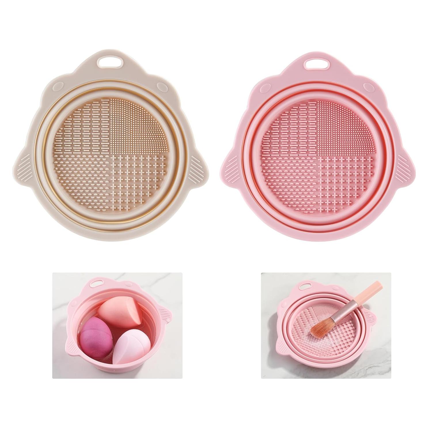 Limpiador de Brochas de Maquillaje COKUMA 2 Piezas Silicona Plegable