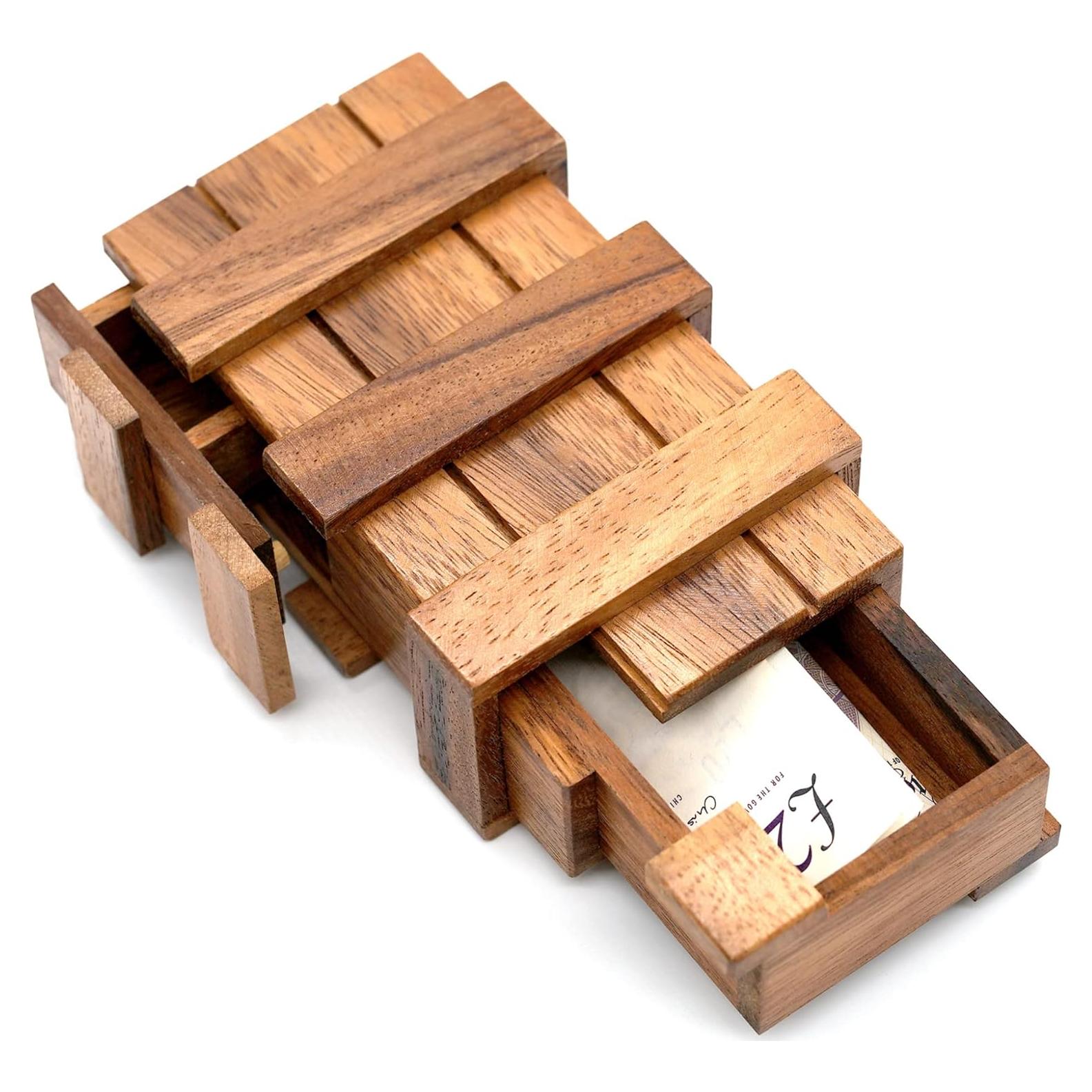 Caja de Rompecabezas Secreta BSIRI - Madera con Compartimentos