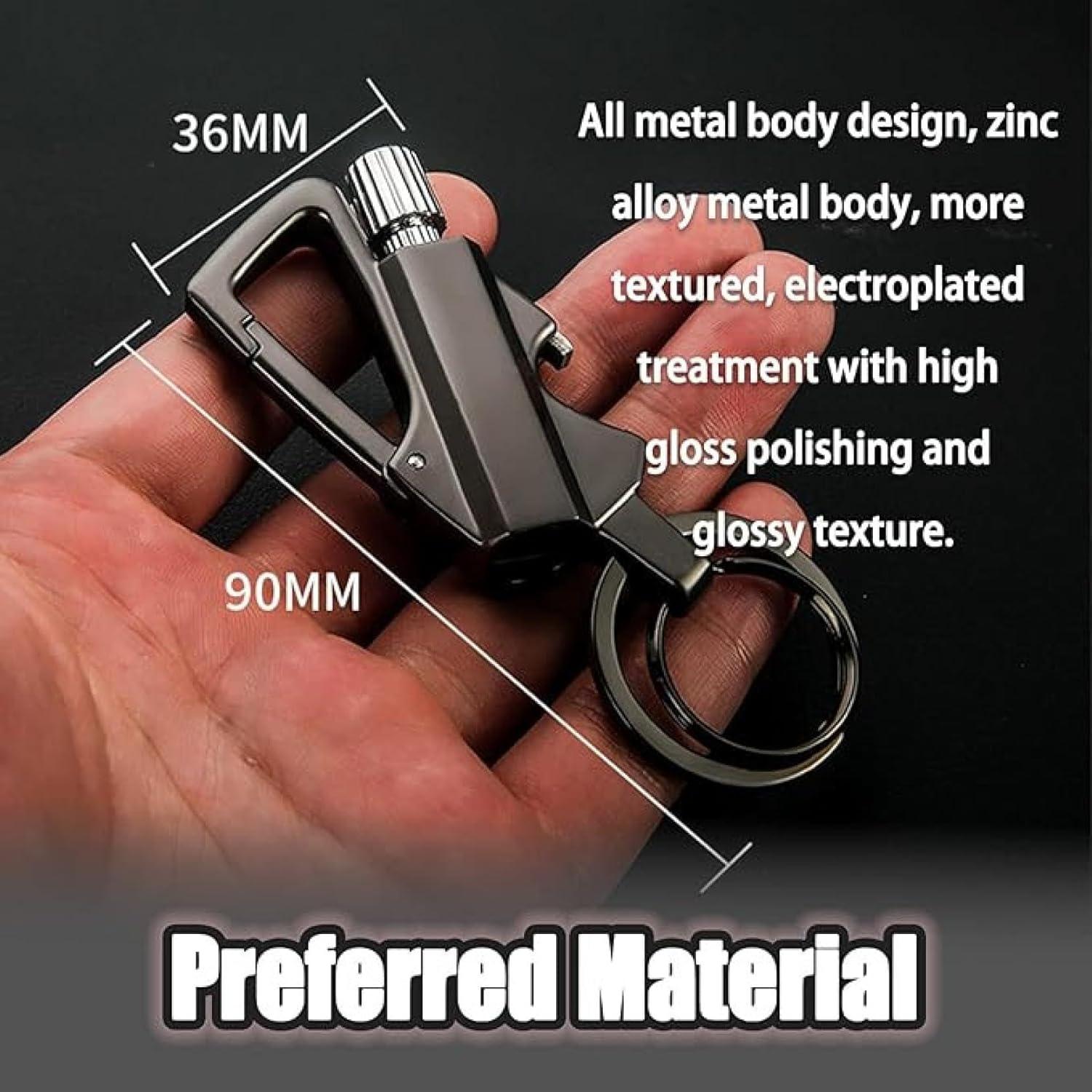 Keychain Lighter with Eternal Match, Windproof & Waterproof, Reusable Portable Butane-Free Multitool, Includes Bottle Opener, for Camping, Hiking, Outdoor Survival, Gift Box Included (Black)