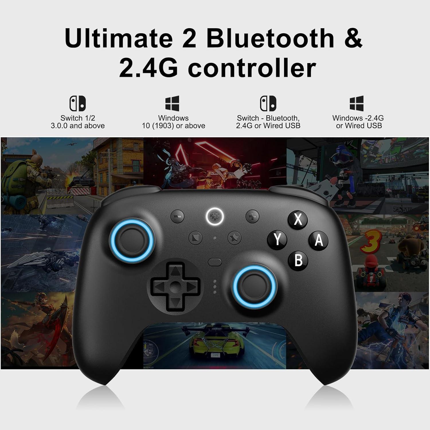 Controlador Bluetooth 8Bitdo Ultimate 2 para Switch y PC - Negro