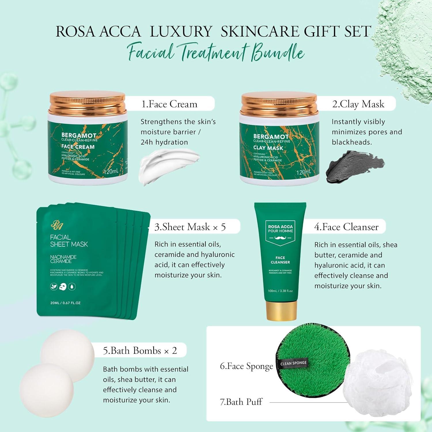 Set de Cuidado Facial para Hombres Rosa Acca 30 Piezas