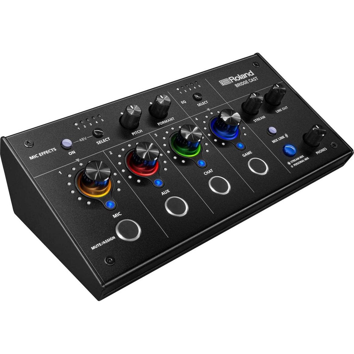 Mezclador Dual Bus Roland BRIDGE CAST para Juegos Negro | Interfaz de Audio Profesional USB-C