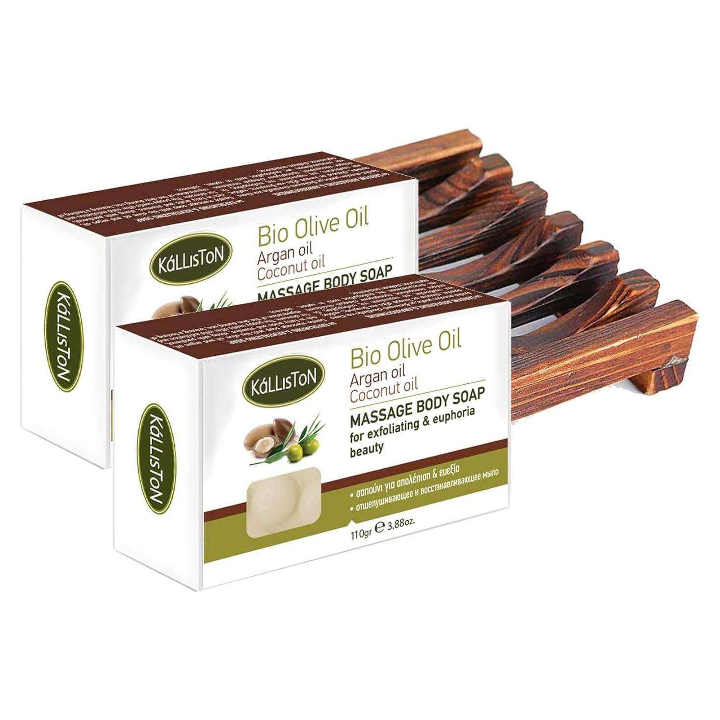 Jabón Corporal de Masaje Kalliston con Aceite de Argán y Coco - 2 Unidades de 110g