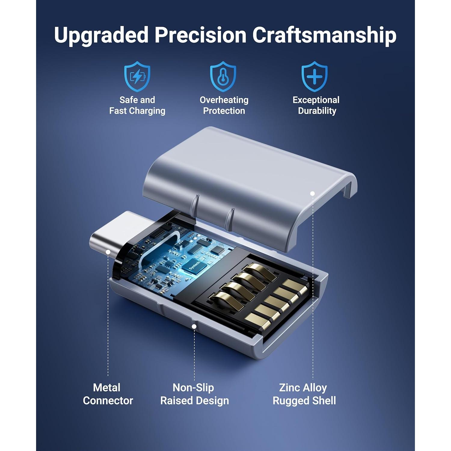 Adaptador USB C Macho a USB 3 Hembra Syntech Azul - Paquete de 2