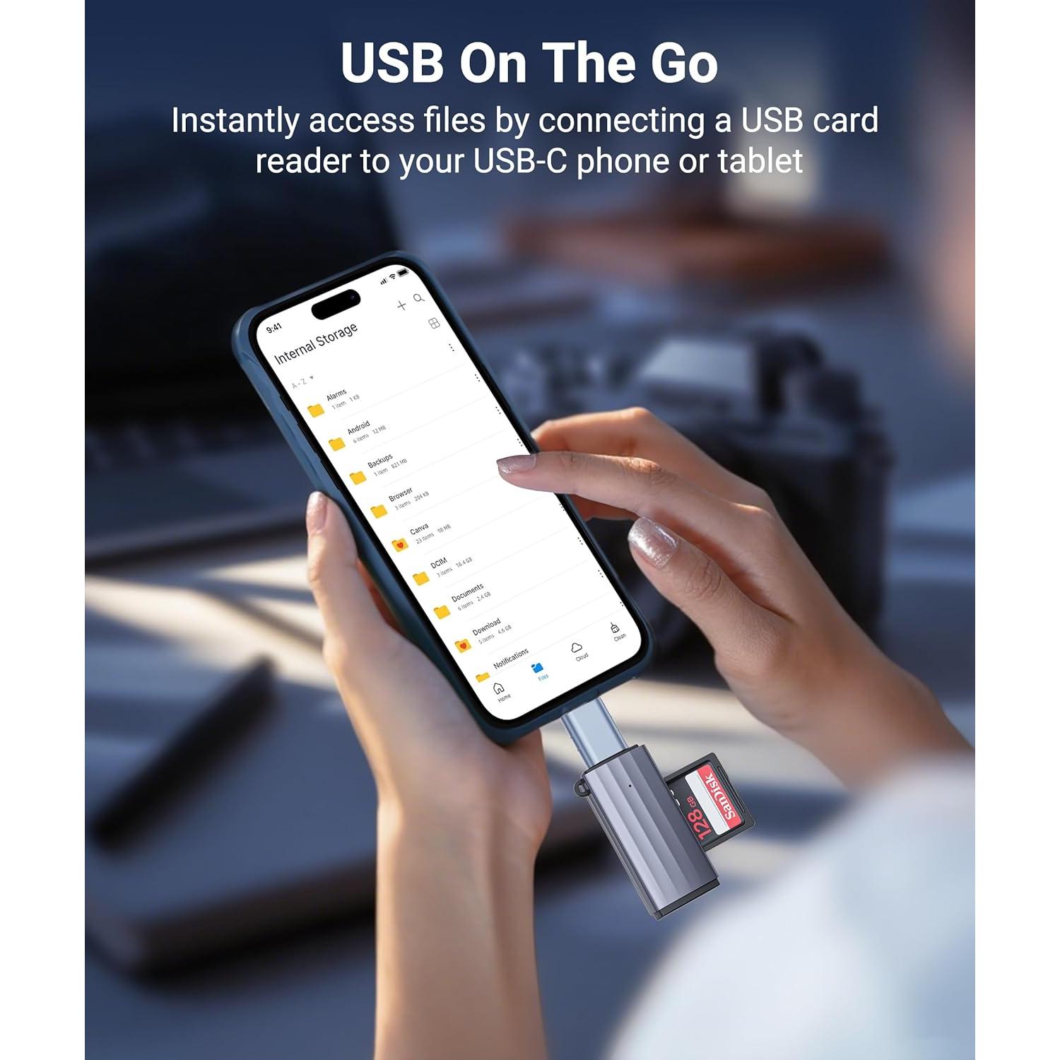 Adaptador USB C Macho a USB 3 Hembra Syntech Azul - Paquete de 2