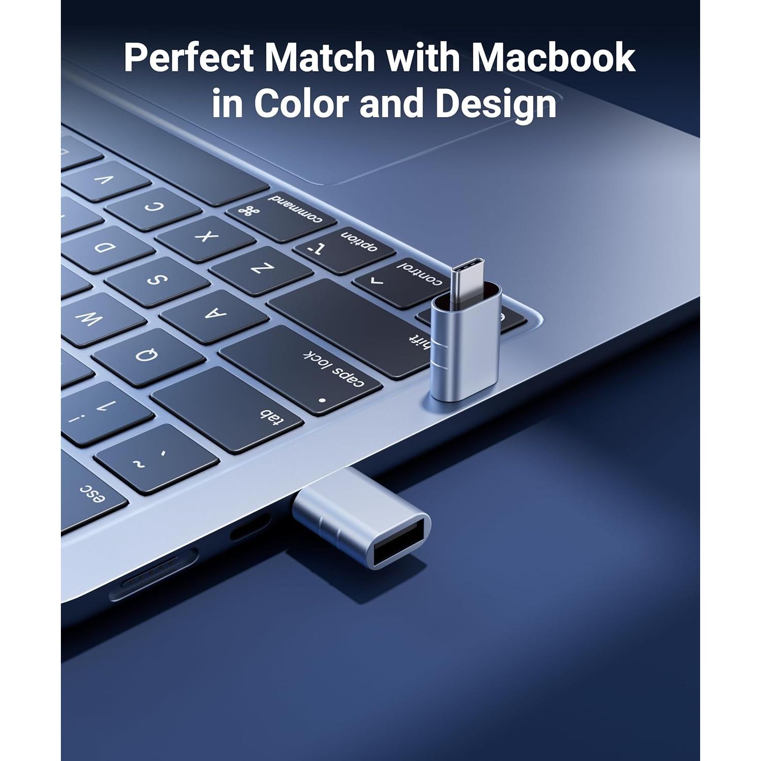 Adaptador USB C Macho a USB 3 Hembra Syntech Azul - Paquete de 2