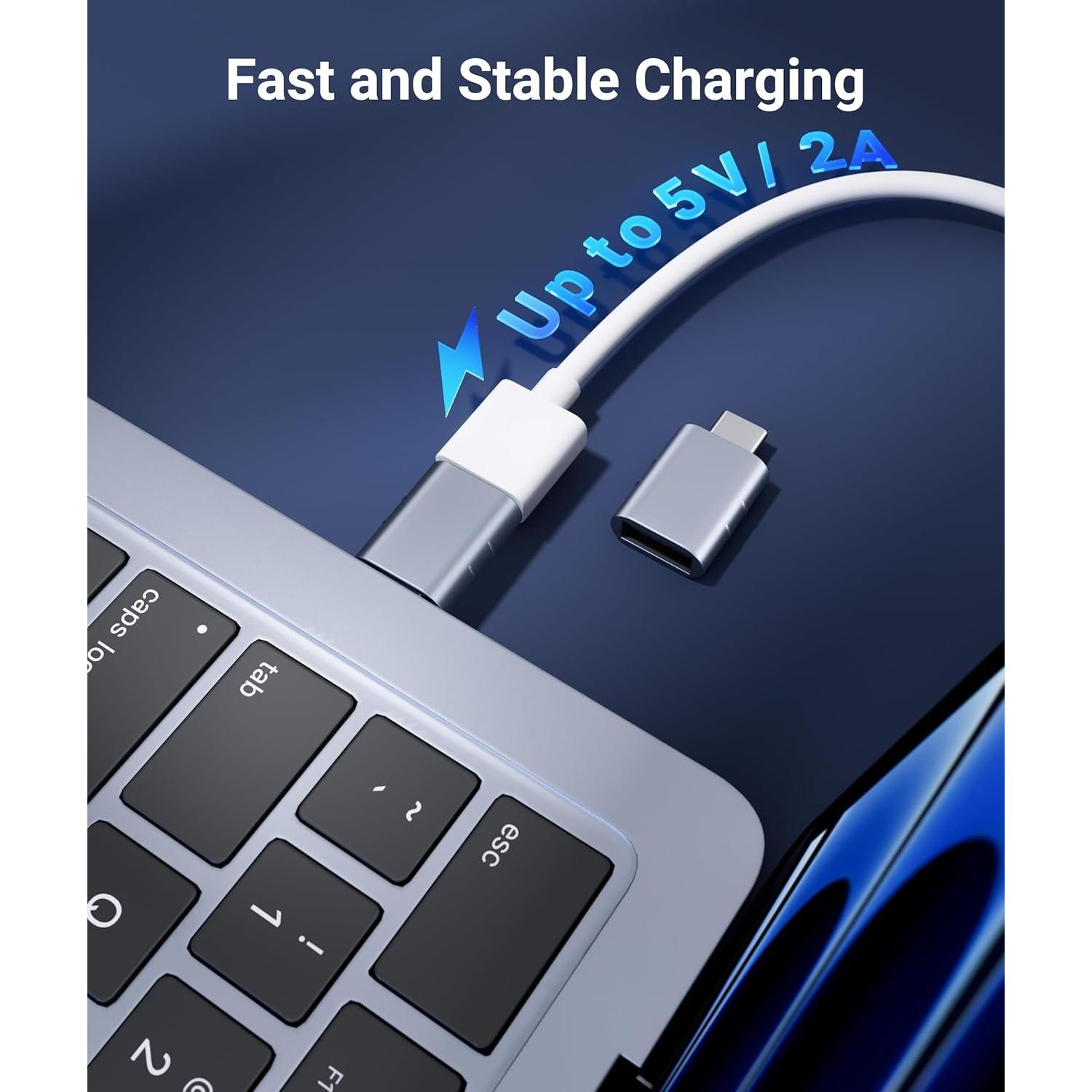 Adaptador USB C Macho a USB 3 Hembra Syntech Azul - Paquete de 2