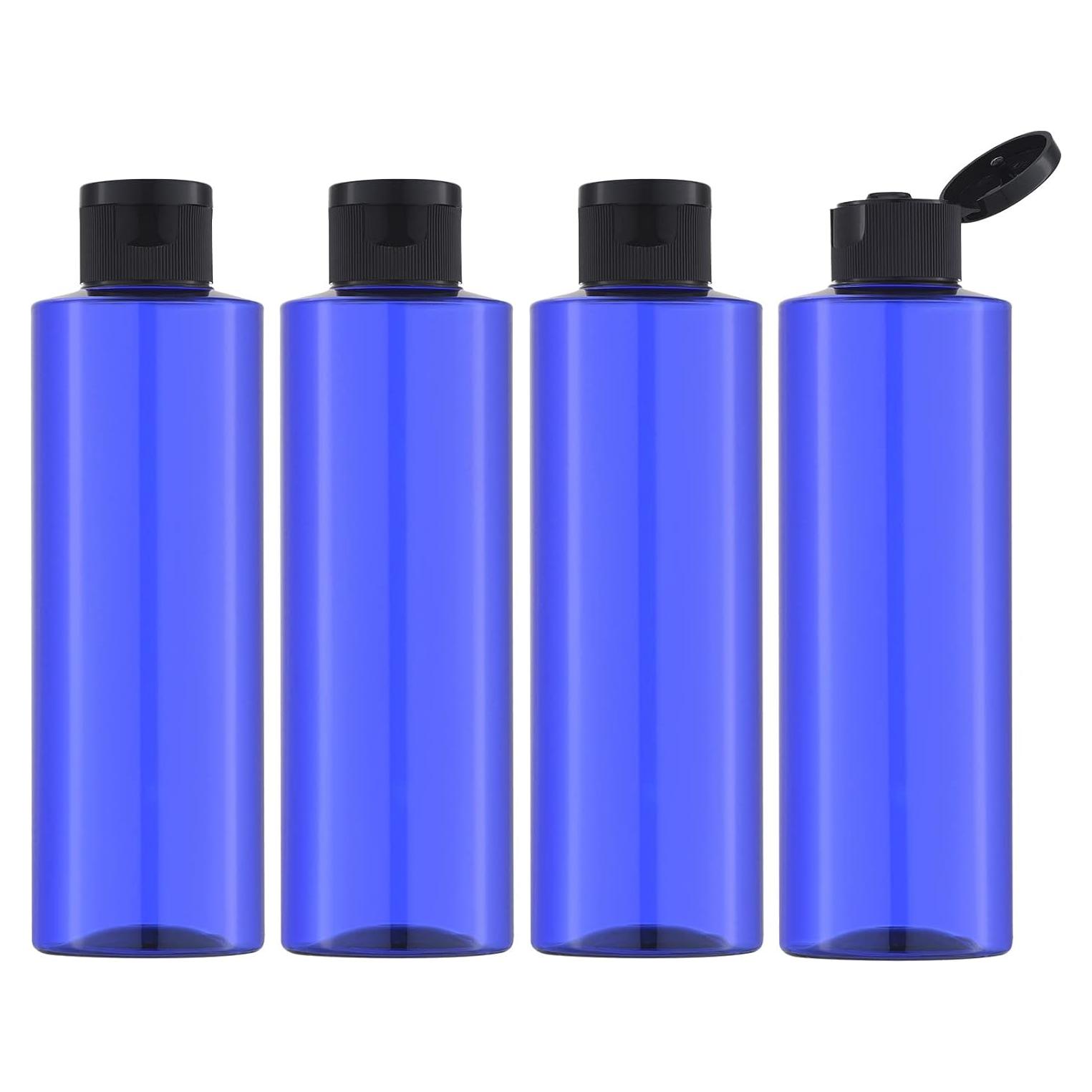 Botellas de Viaje LISAPACK 250ml con Tapa Abatible - 4 Pcs Azul