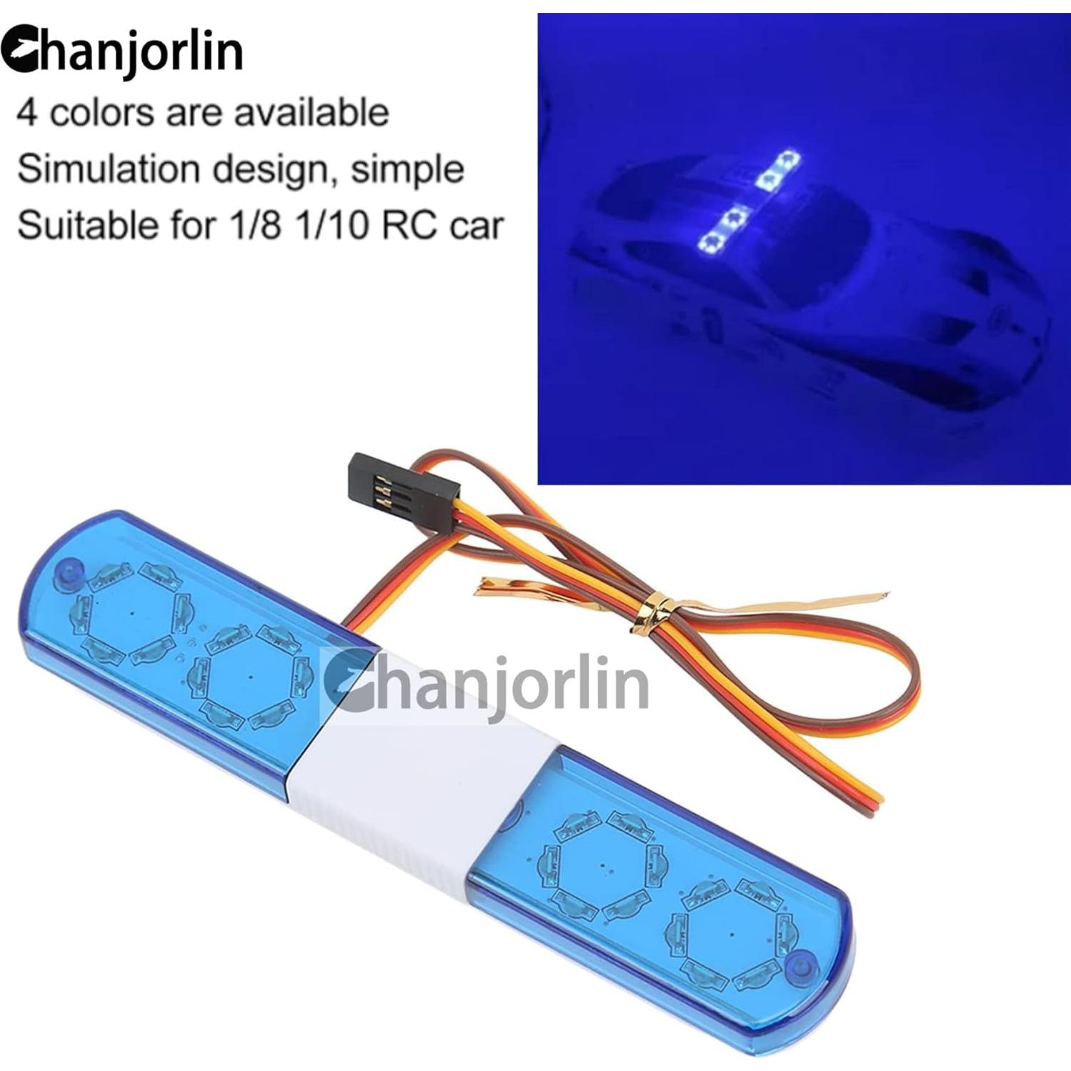 Luces LED de Policía RC 1/10 Chanjorlin 115mm 9 Modos Intermitentes