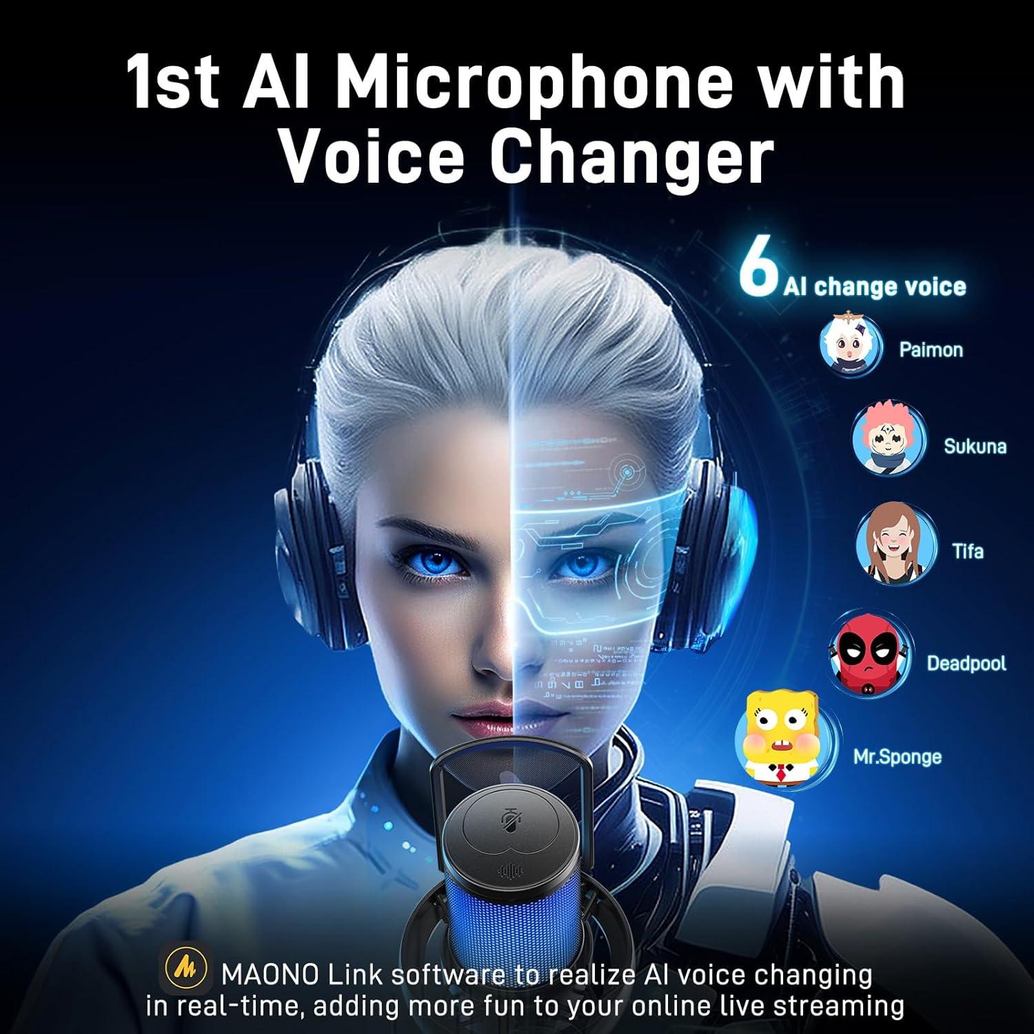 Micrófono Inalámbrico MAONO DM40 USB con Cancelación de Ruido