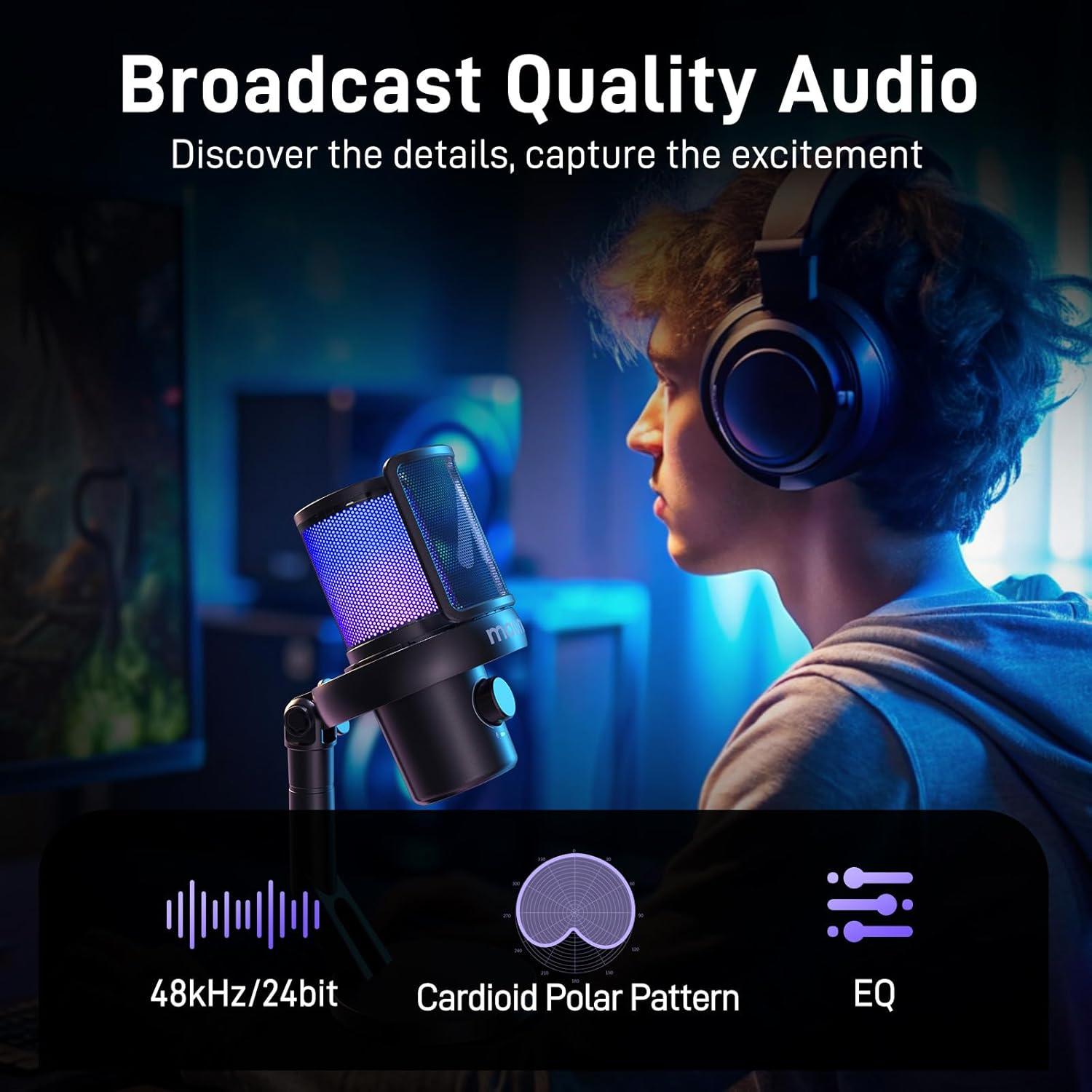 Micrófono Inalámbrico MAONO DM40 USB con Cancelación de Ruido