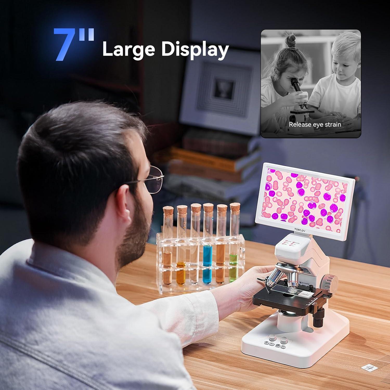 Microscopio Digital TOMLOV DM301 Max con Pantalla 7" y WiFi