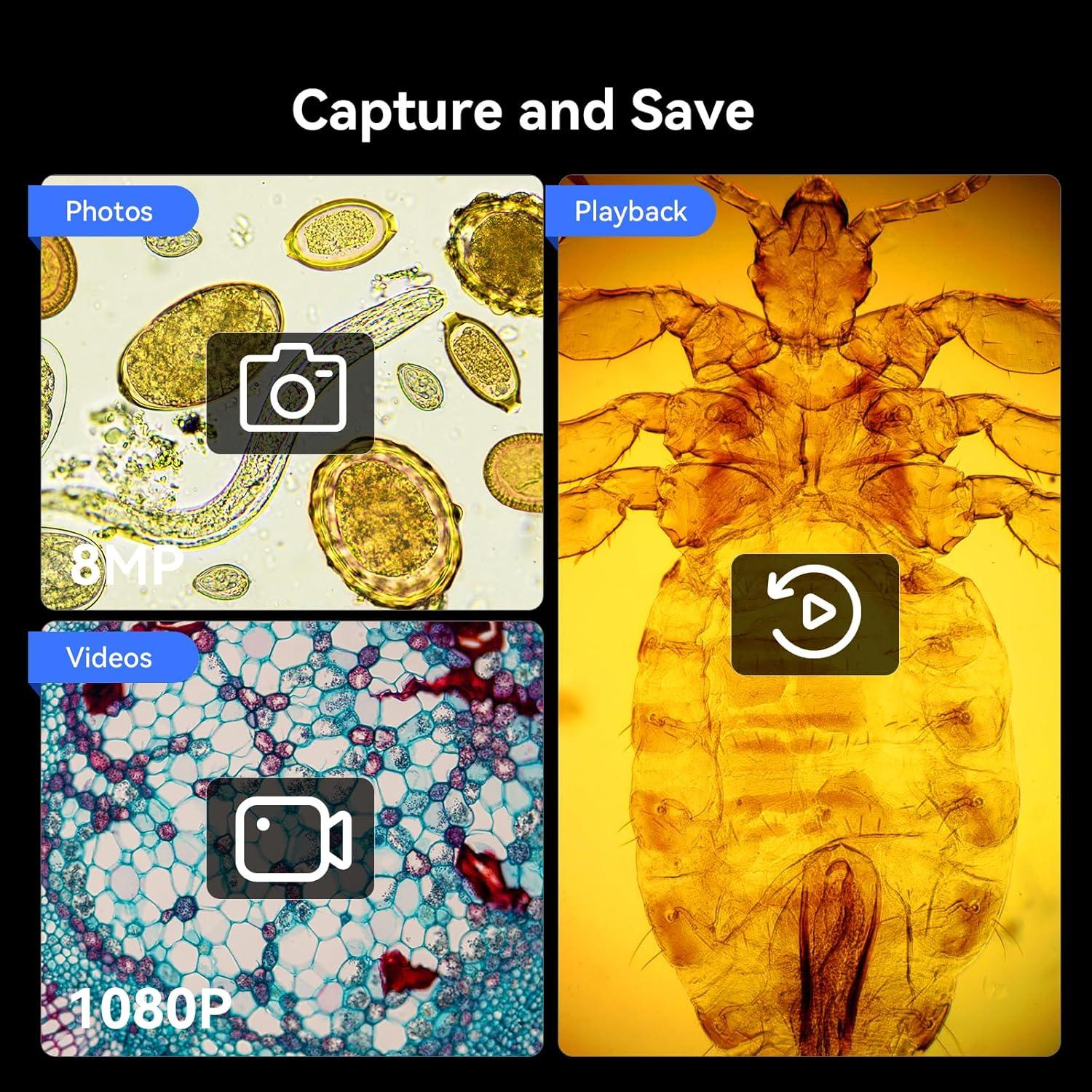 Microscopio Digital TOMLOV DM301 Max con Pantalla 7" y WiFi