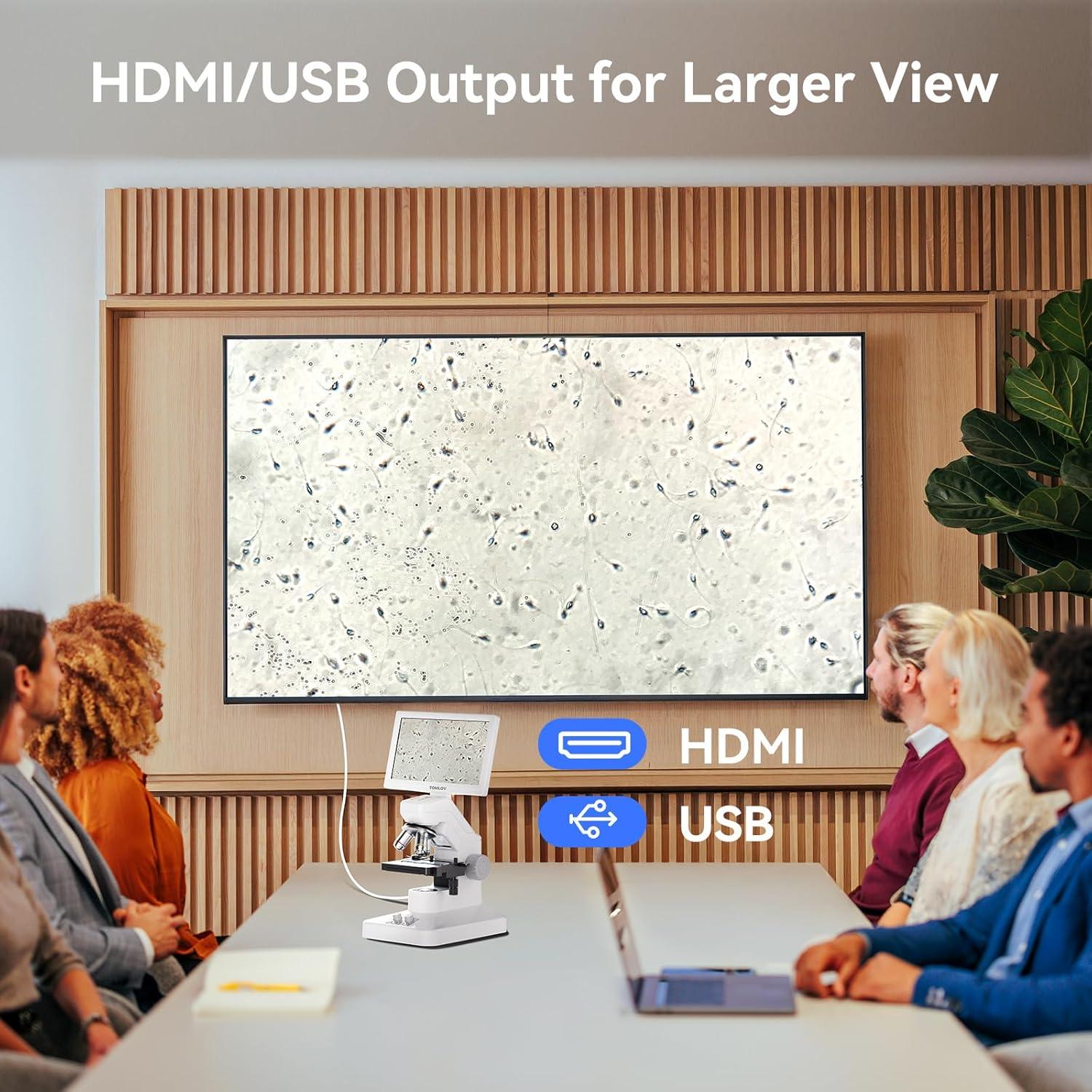 Microscopio Digital TOMLOV DM301 Max con Pantalla 7" y WiFi