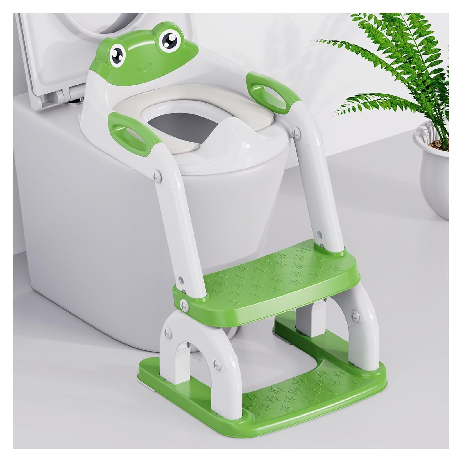 Asiento de Entrenamiento para Baño Bonbay Verde 2-en-1 Antideslizante