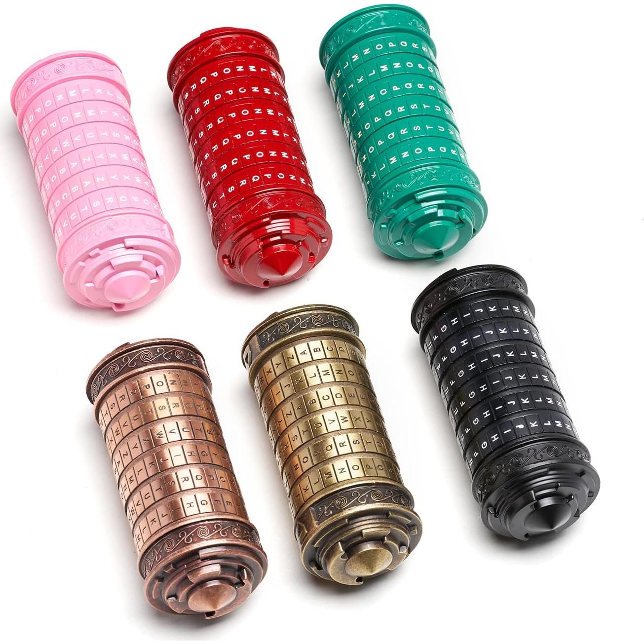 Caja rompecabezas Cryptex Da Vinci con compartimentos ocultos