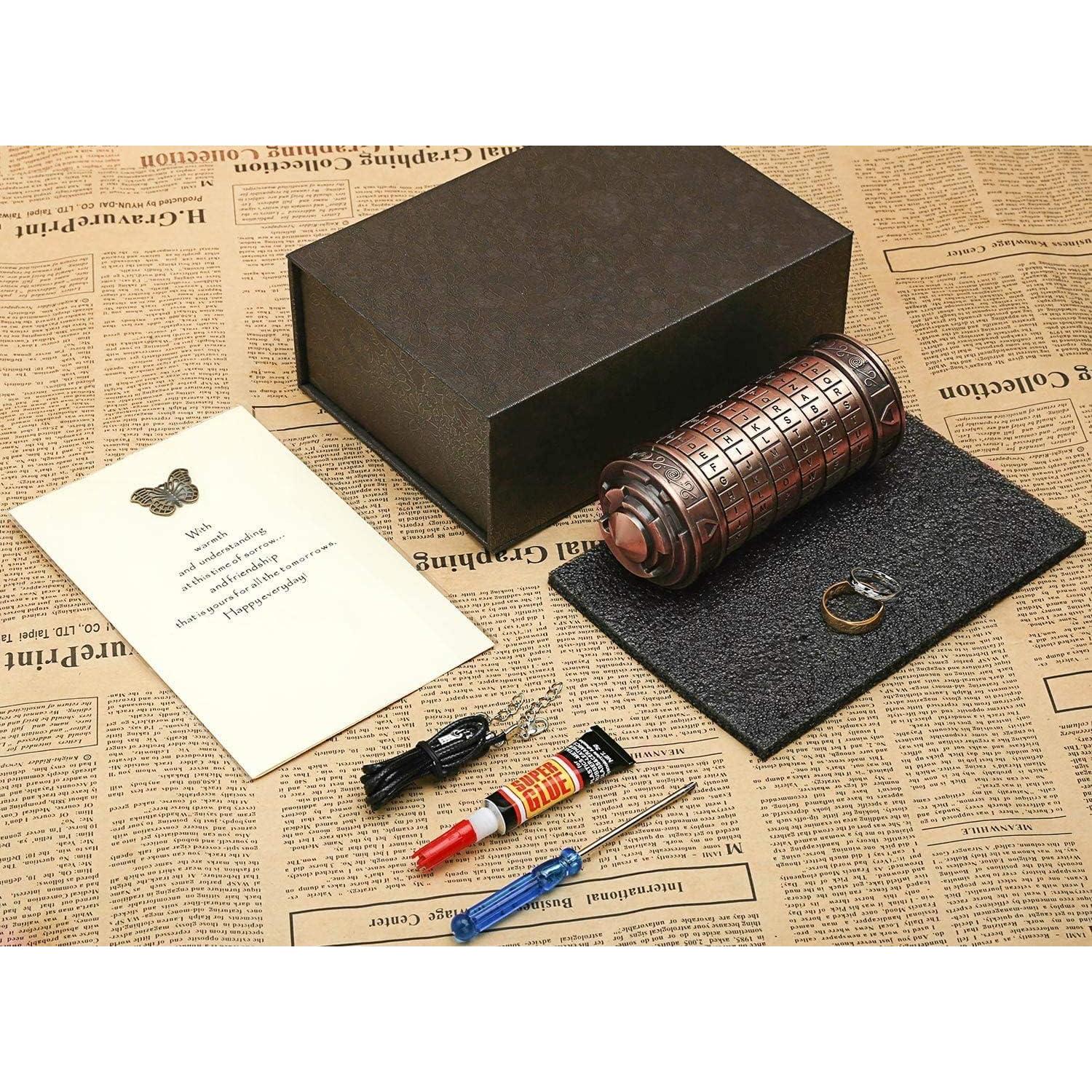 Caja rompecabezas Cryptex Da Vinci con compartimentos ocultos