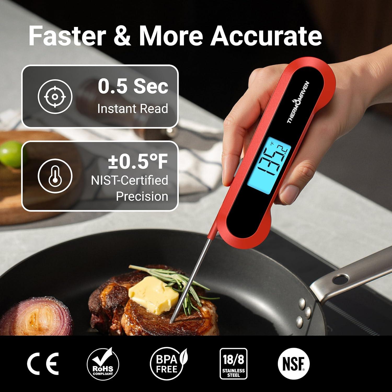 Termómetro Digital de Carne ThermoMaven HT02 Rojo 100% Impermeable