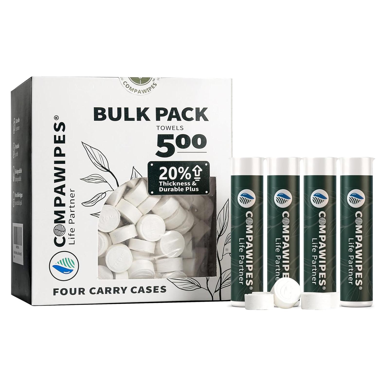 500 Toallitas Comprimidas Compawipes - Papel Higiénico Ecológico