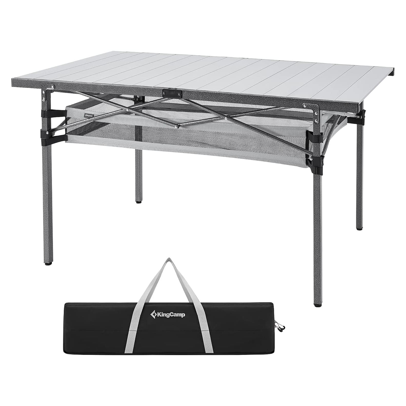 Mesa Plegable KingCamp Aluminio 4-6 Personas con Bolsa