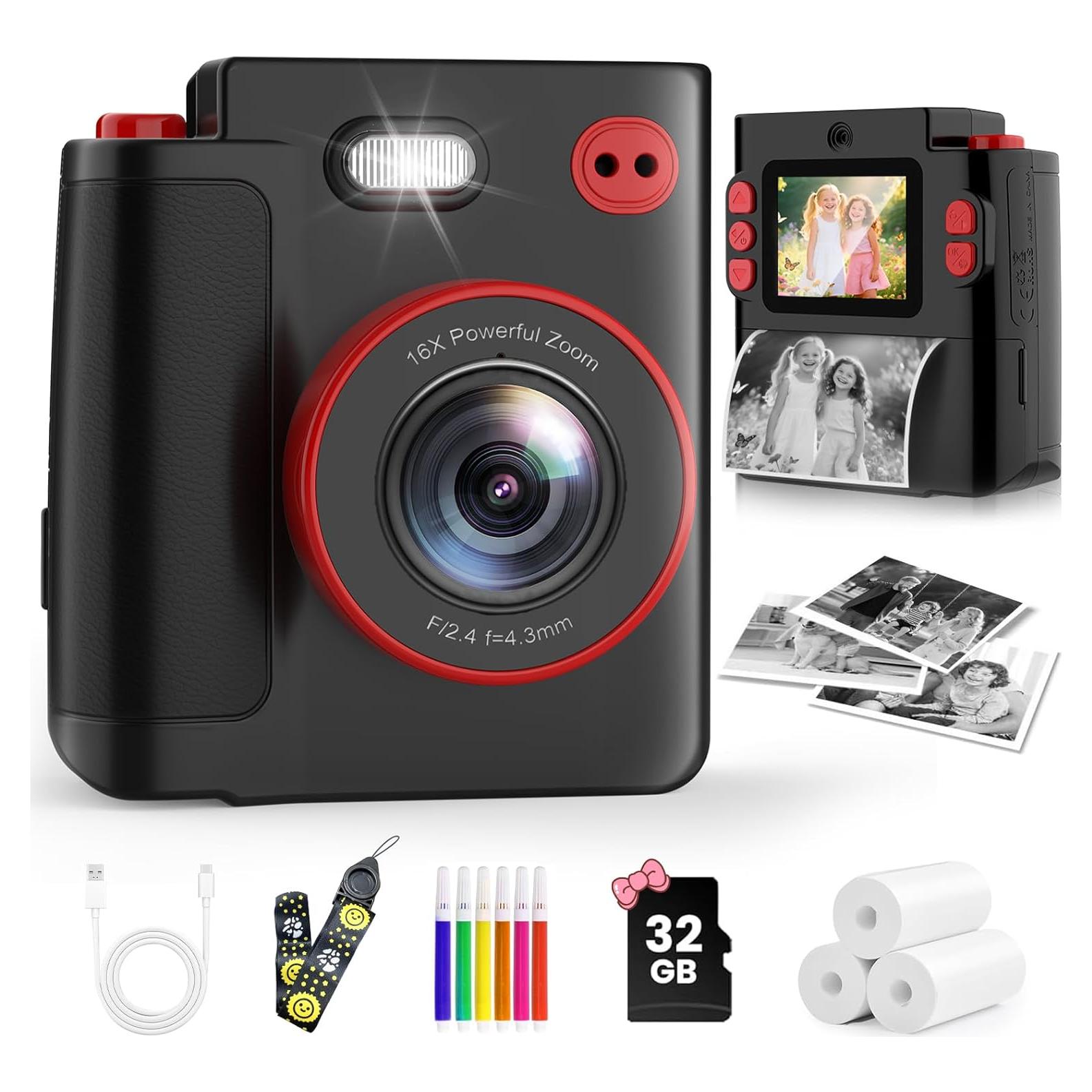 Cámara Instantánea MYSTILUCK X8D para Niños 3-12 Años 1080P