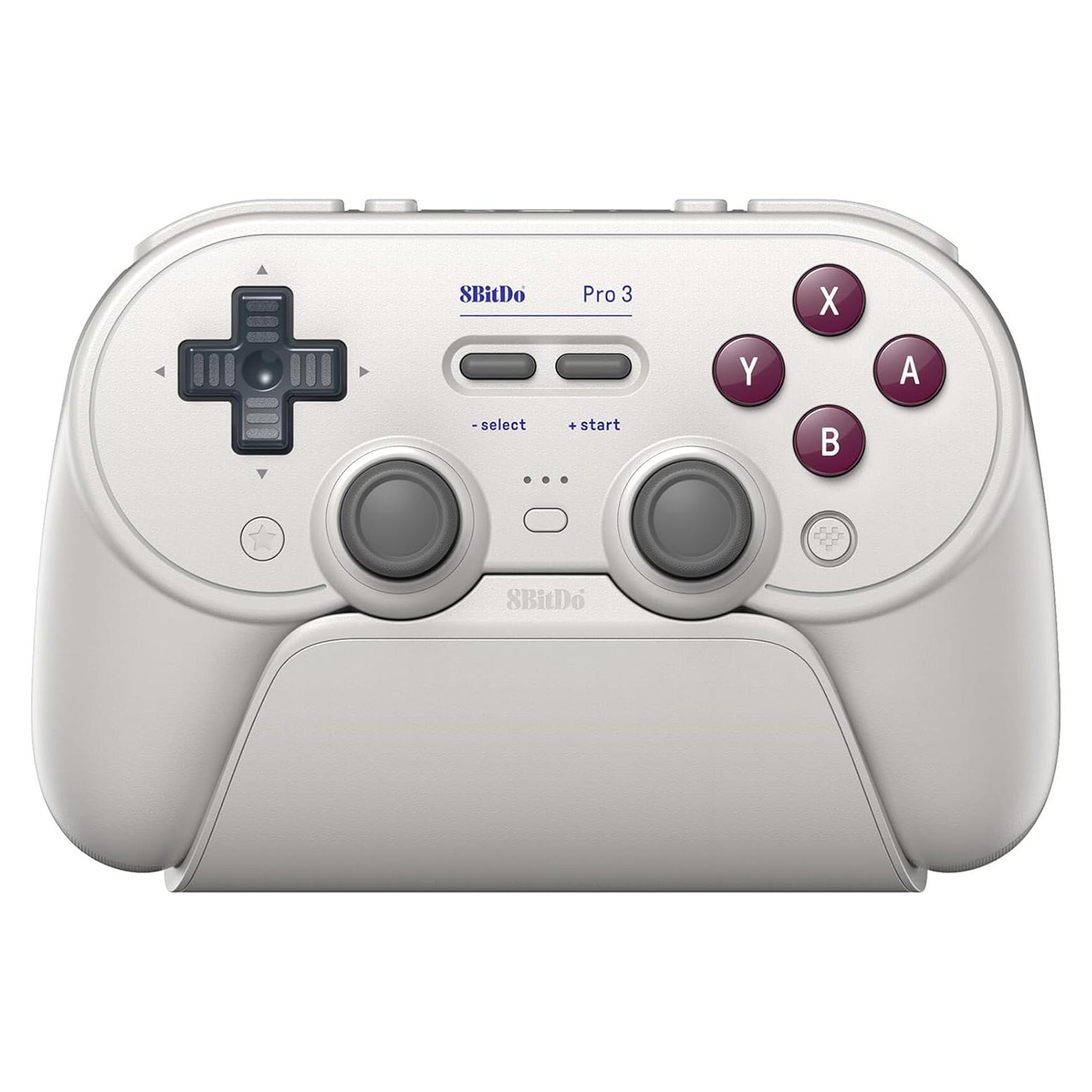 8BitDo Pro 3 Bluetooth Gamepad, Compatible with Switch 1/2, PC, Apple, SteamOS, Android, TMR Joysticks, Hall Effect Triggers, Magnetic Buttons (G Classic)