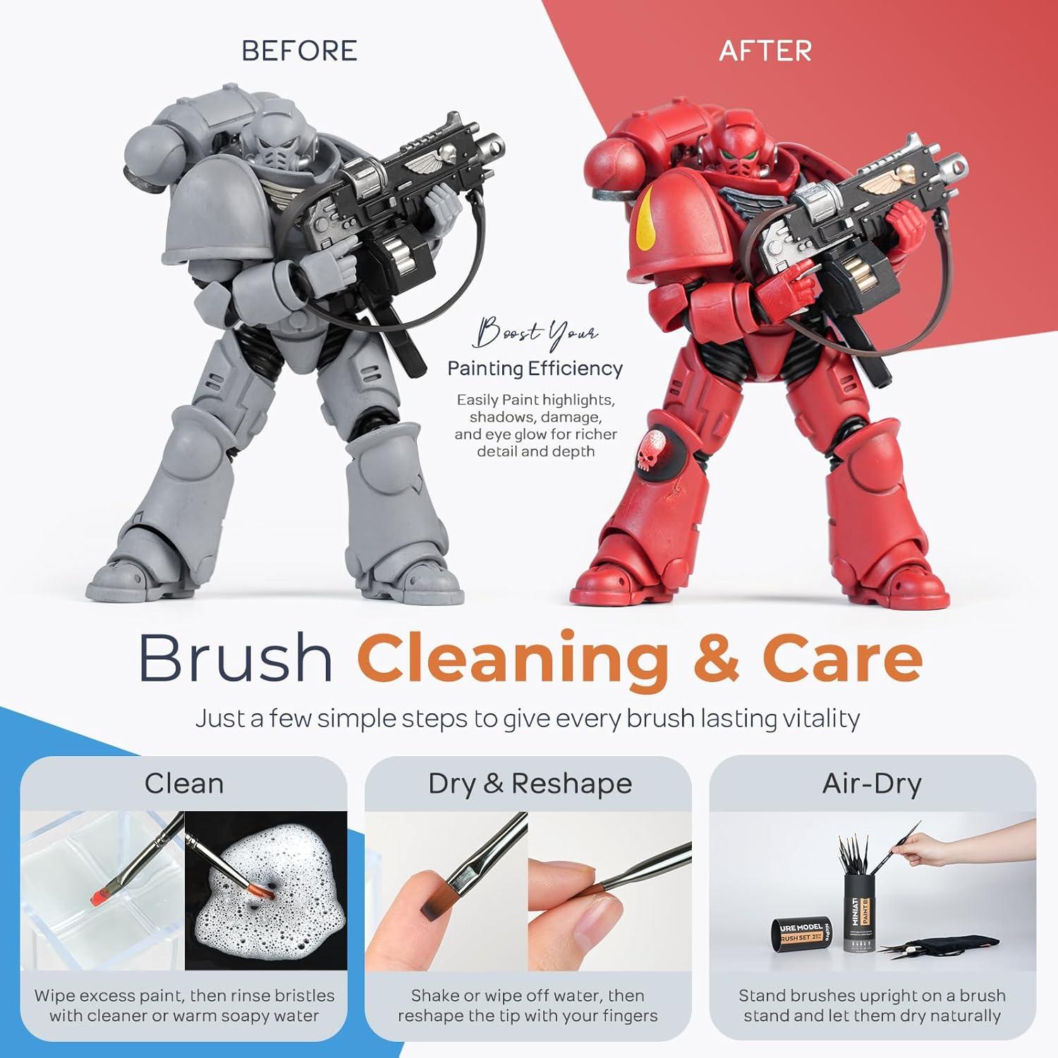 Juego de Pinceles de Detalle Nicpro 24 PCS para Acrílico y Acuarela