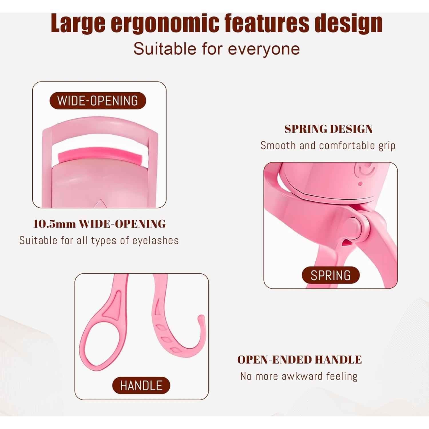 Rizador de Pestañas Calentado F BOMB Rosa L - 24H Duración