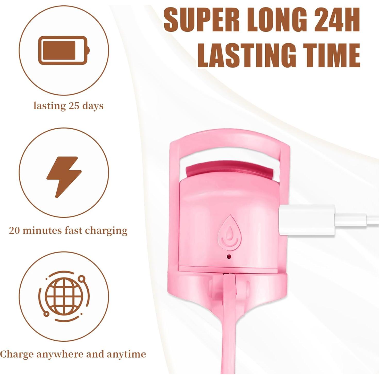 Rizador de Pestañas Calentado F BOMB Rosa L - 24H Duración