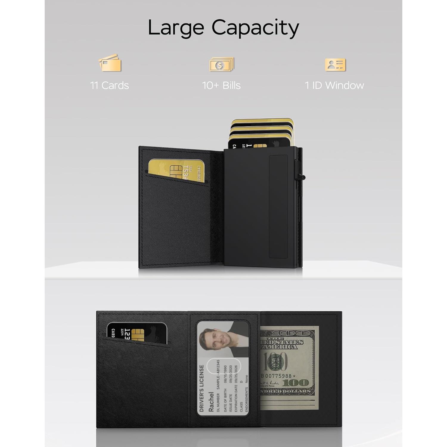 Billetera para Hombres Vast Scenery RFID Negra Minimalista