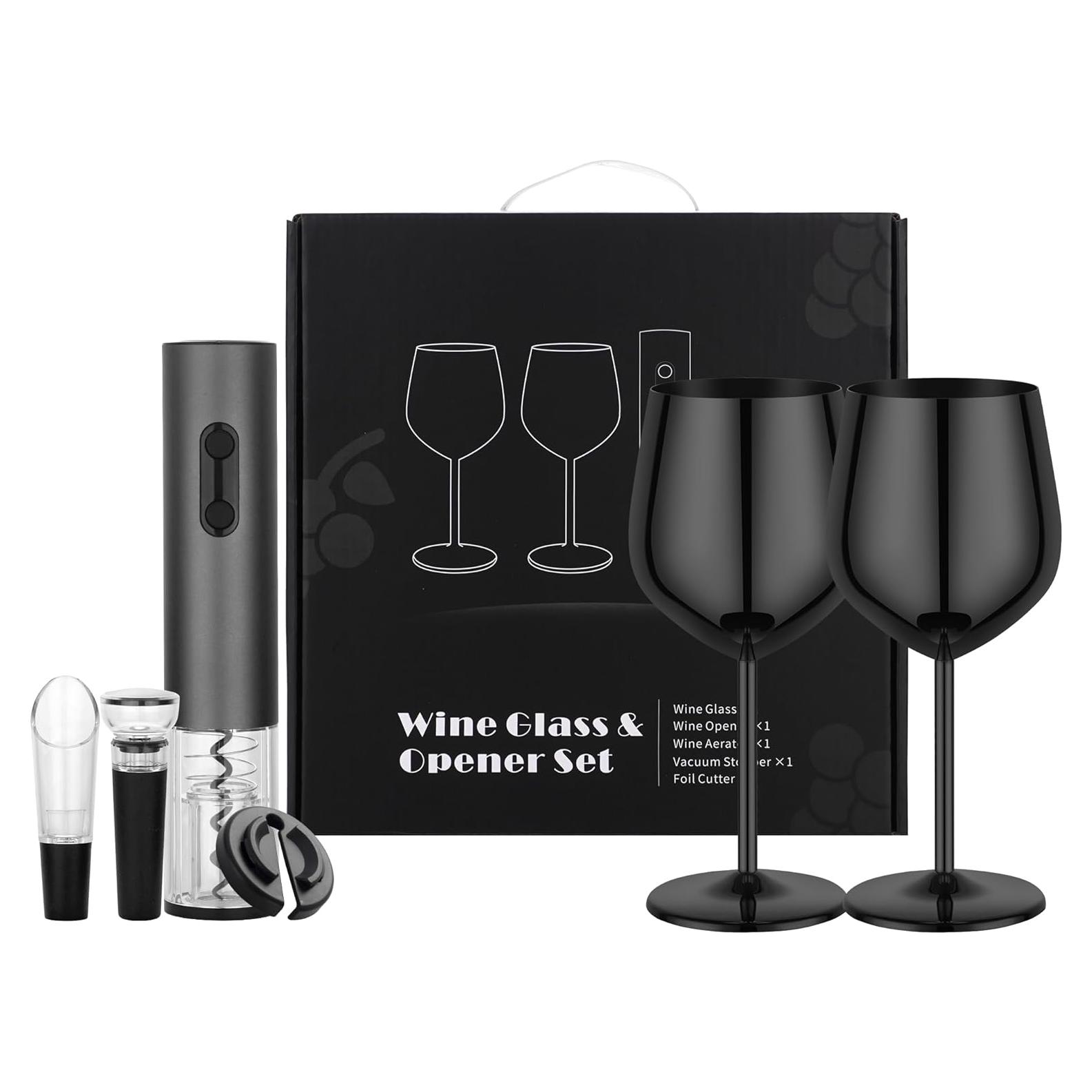 Juego de Sacacorchos Eléctrico MegaTrend con Copas de Acero