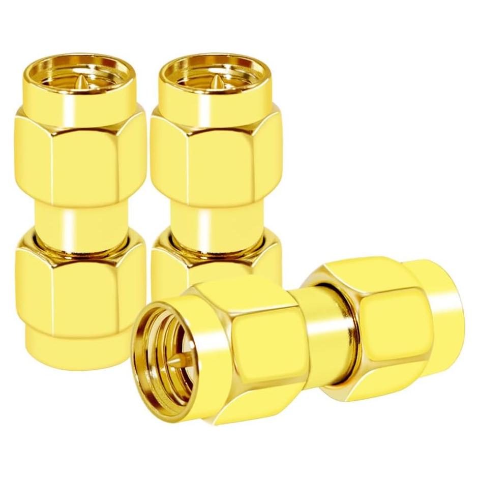 Adaptador Coaxial SMA Macho a Macho CNARIO 3 Piezas Dorado