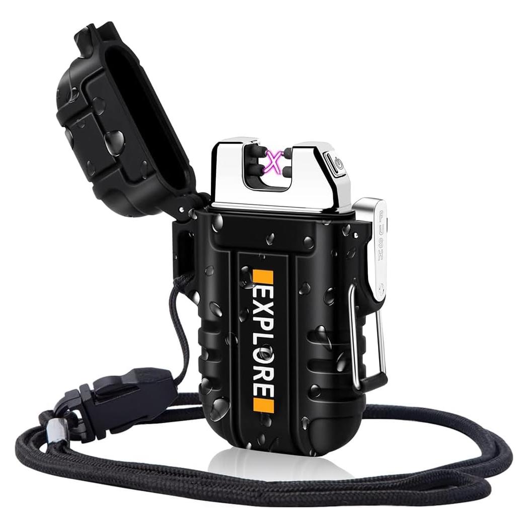 Encendedor Eléctrico LcFun Doble Arco Impermeable USB 45g