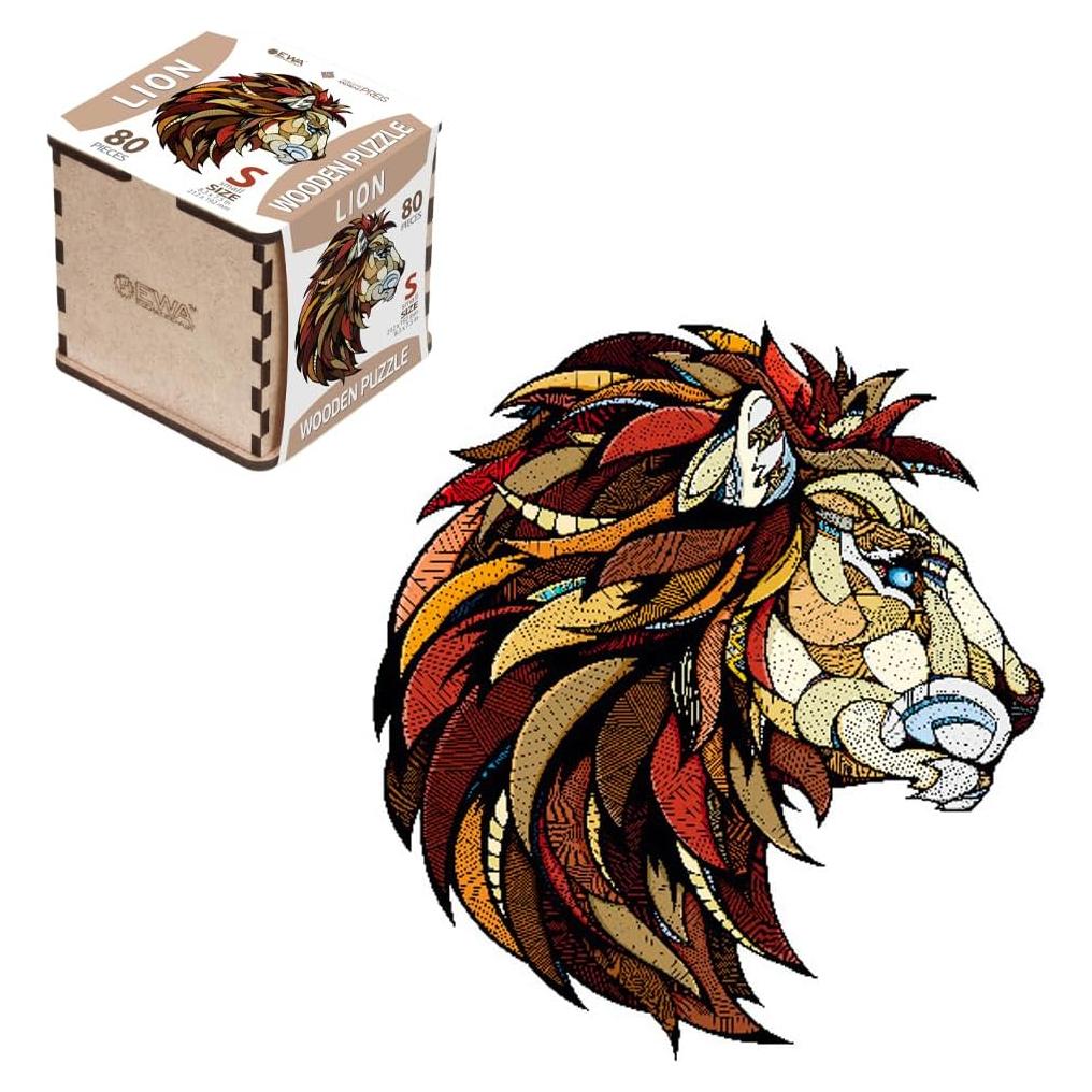 Rompecabezas de Madera EWA León Pequeño 80 Piezas