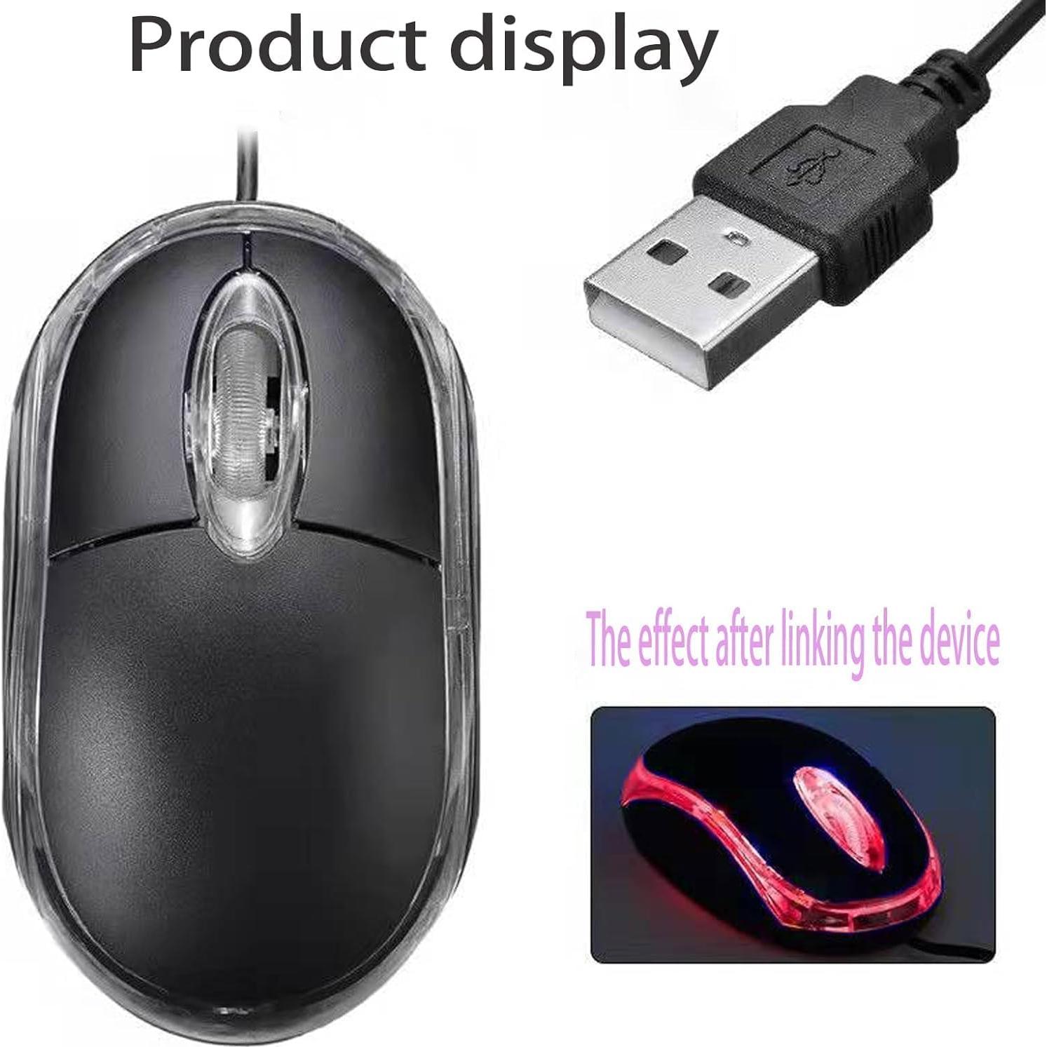 Paquete de 10 Ratones Ópticos USB Ergonómicos Guiheng Negro