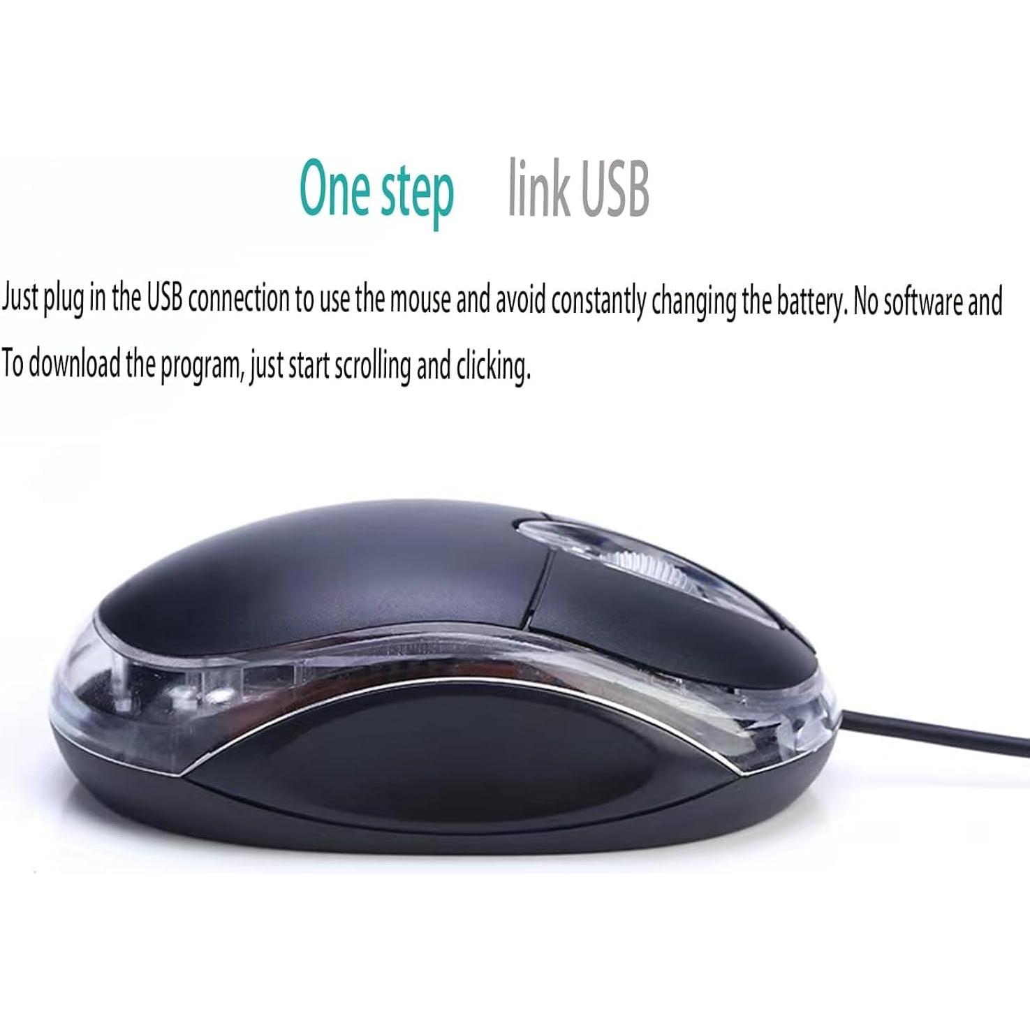 Paquete de 10 Ratones Ópticos USB Ergonómicos Guiheng Negro