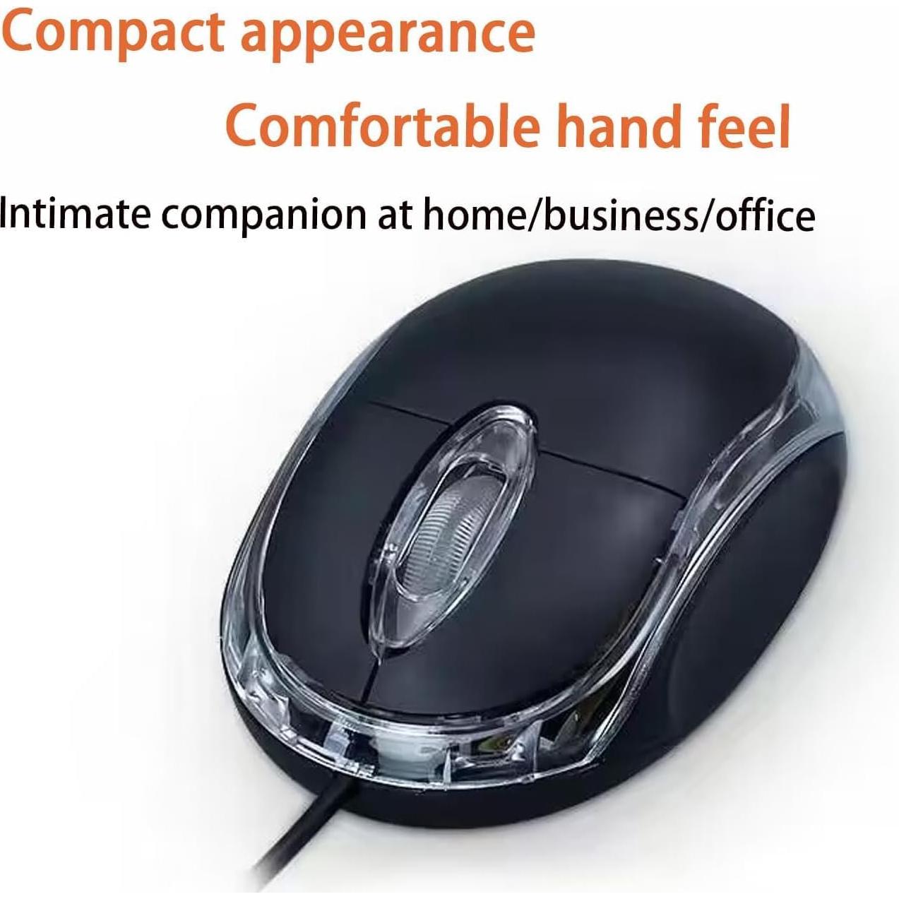 Paquete de 10 Ratones Ópticos USB Ergonómicos Guiheng Negro