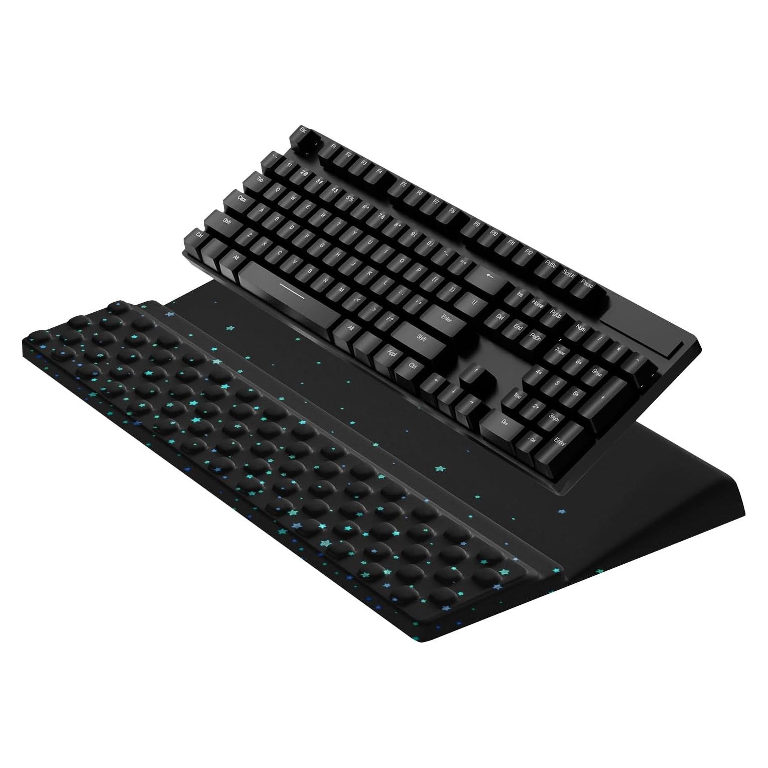 Soporte Ergonómico para Teclado Jinaply con Reposamuñecas Azul